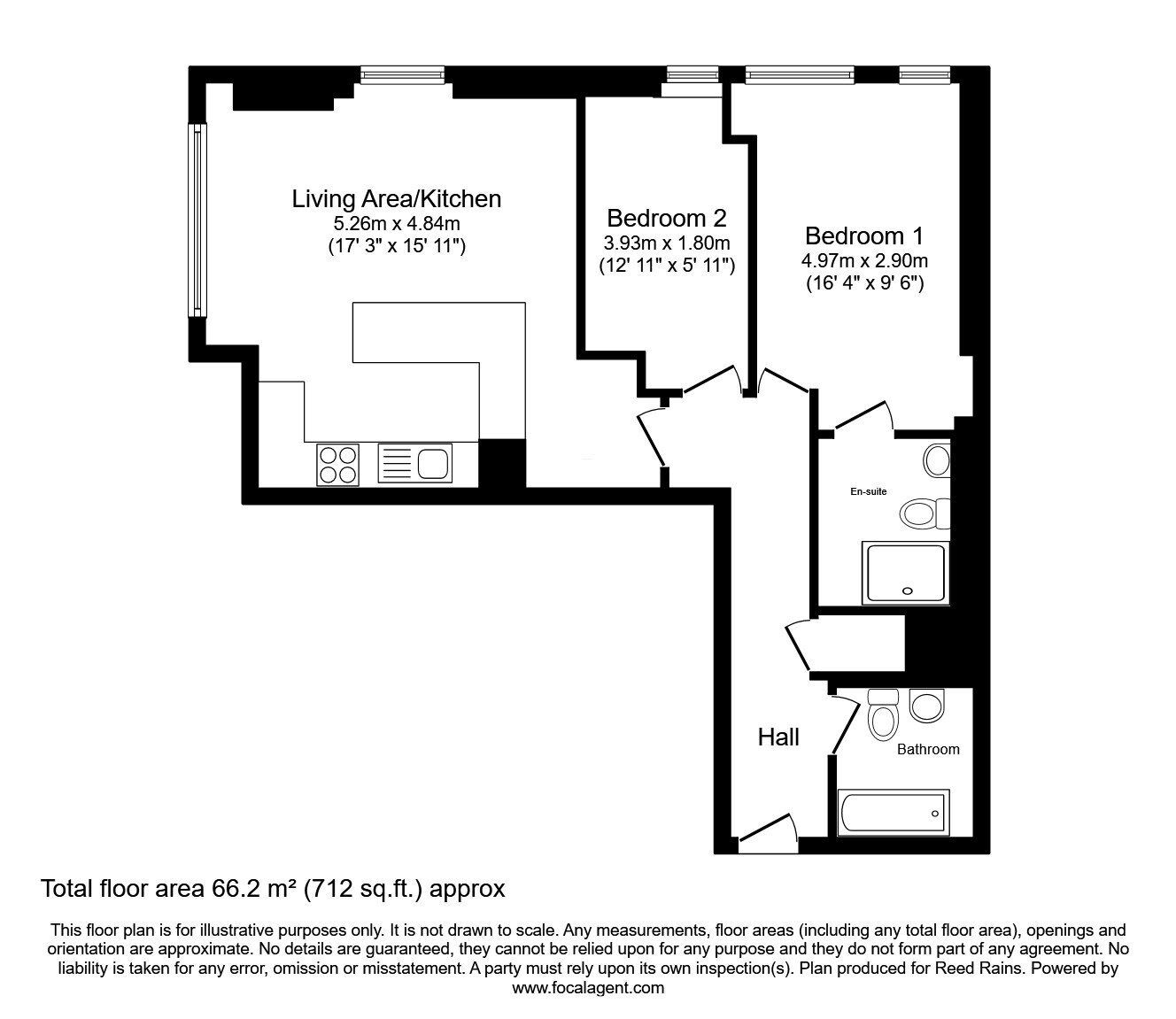 Floorplan of 2 bedroom  Flat to rent, Princess Street, Manchester, Greater Manchester, M1