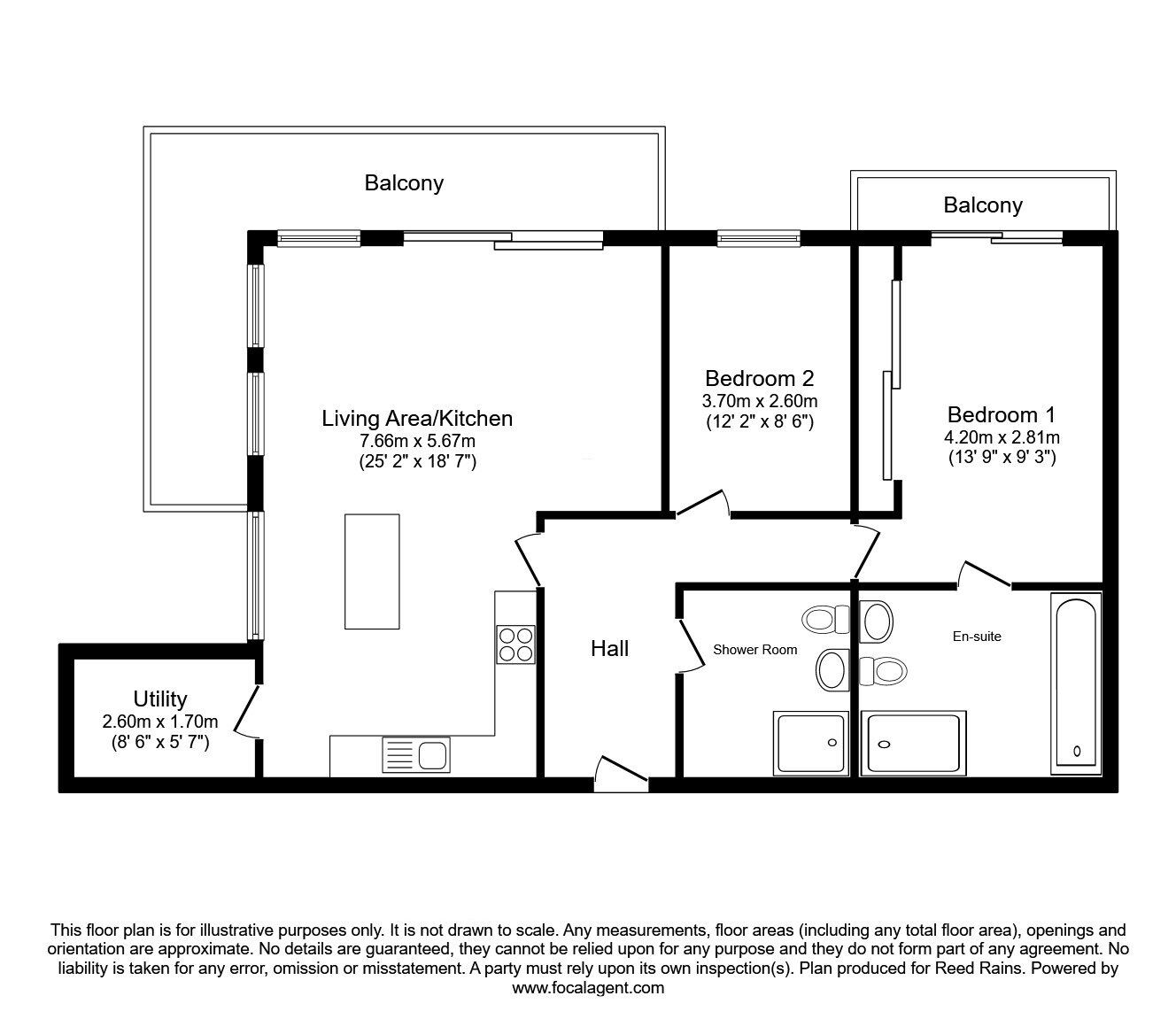 Floorplan of 2 bedroom  Flat for sale, Clowes Street, Salford, M3