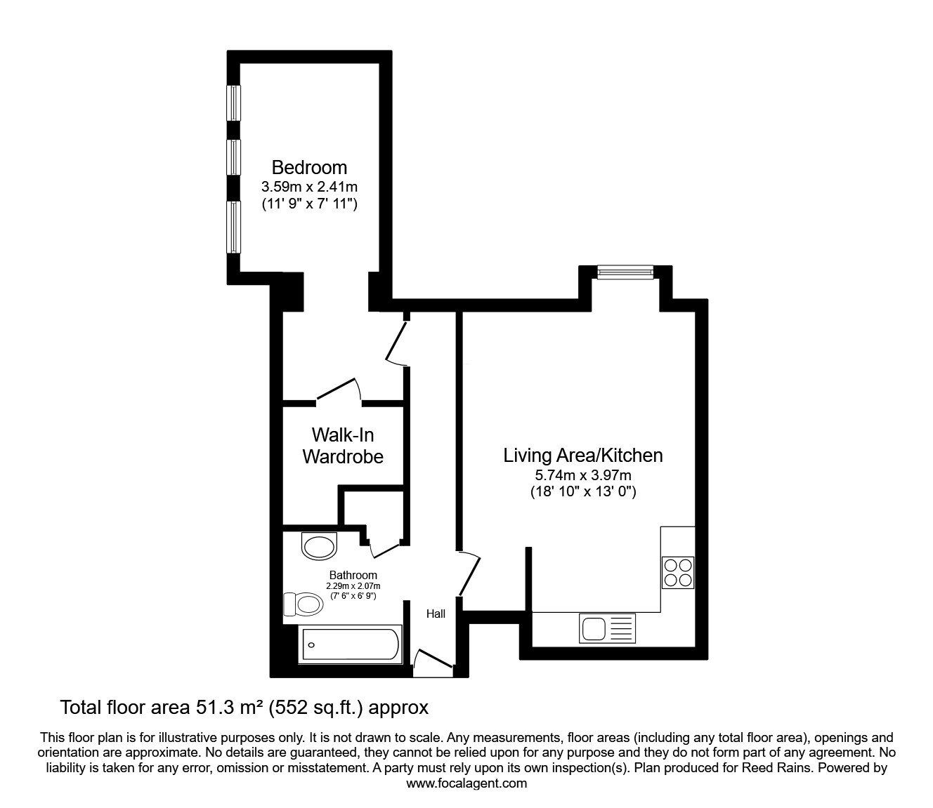 Floorplan of 1 bedroom  Flat for sale, Cambridge Street, Manchester, M1