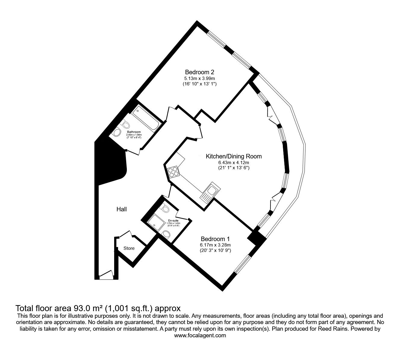 Floorplan of 2 bedroom  Flat to rent, City Road East, Manchester, Greater Manchester, M15