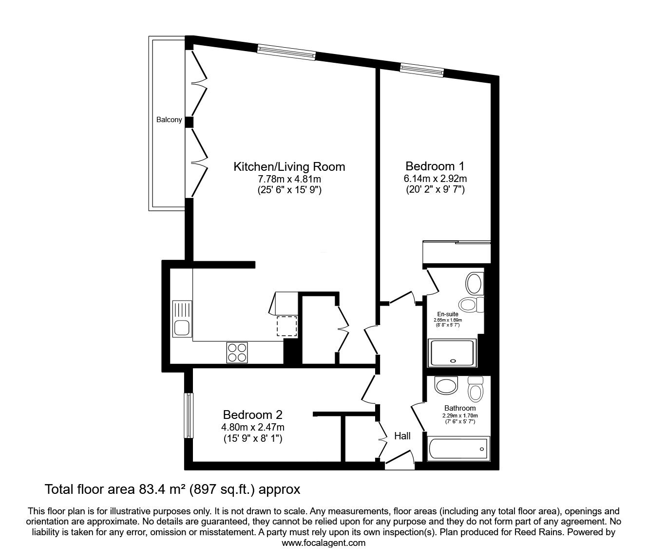 Floorplan of 2 bedroom  Flat for sale, Goulden Street, Manchester, Greater Manchester, M4