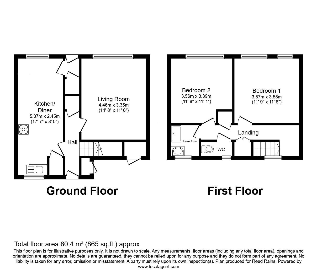 Floorplan of 2 bedroom Mid Terrace House for sale, Ashton New Road, Manchester, M11