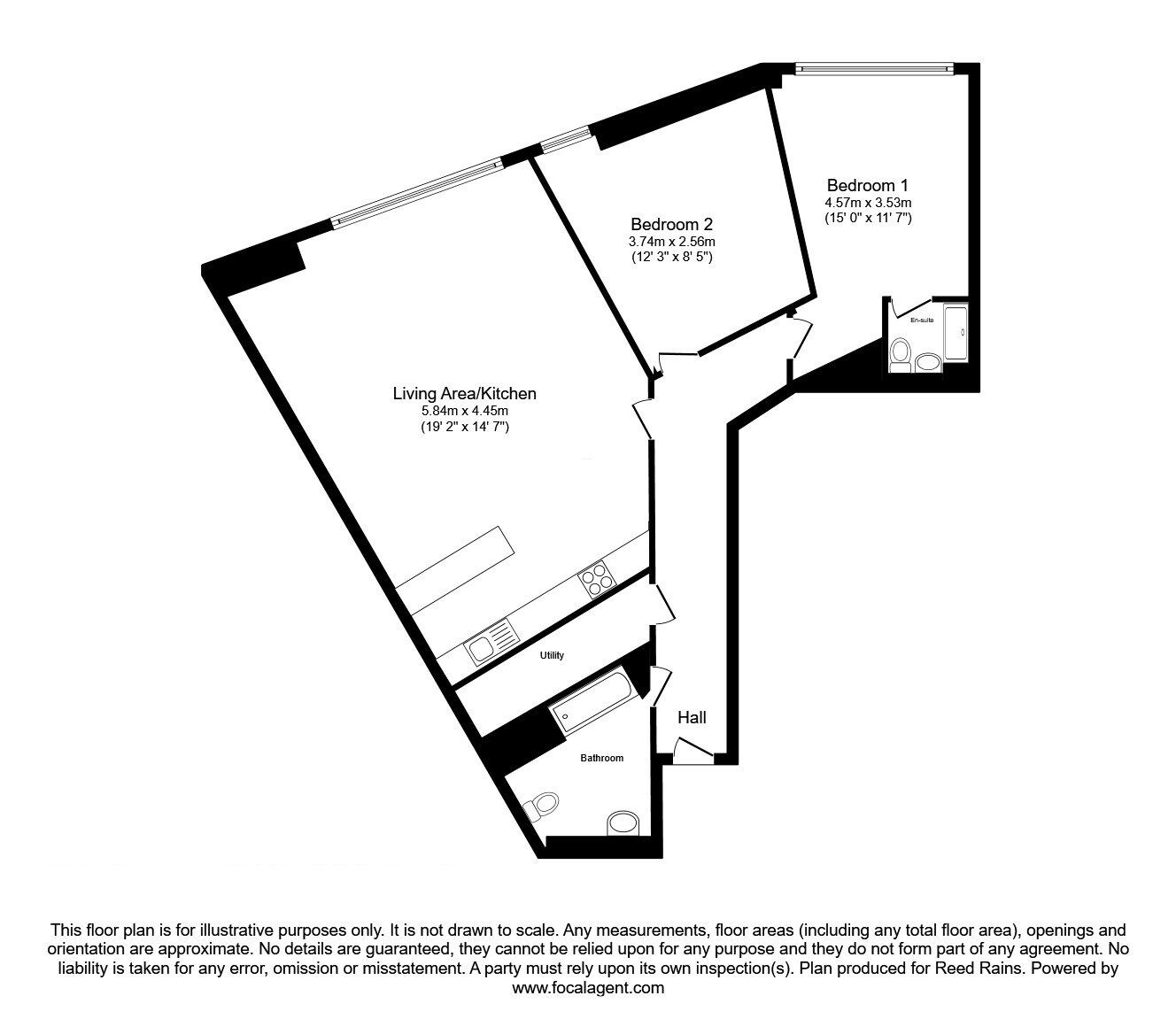 Floorplan of 2 bedroom  Flat for sale, Princess Street, Manchester, M1