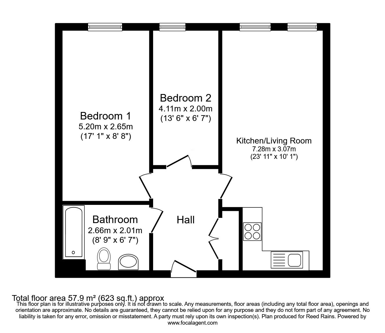 Floorplan of 2 bedroom  Flat to rent, Victoria Avenue East, Manchester, Greater Manchester, M9