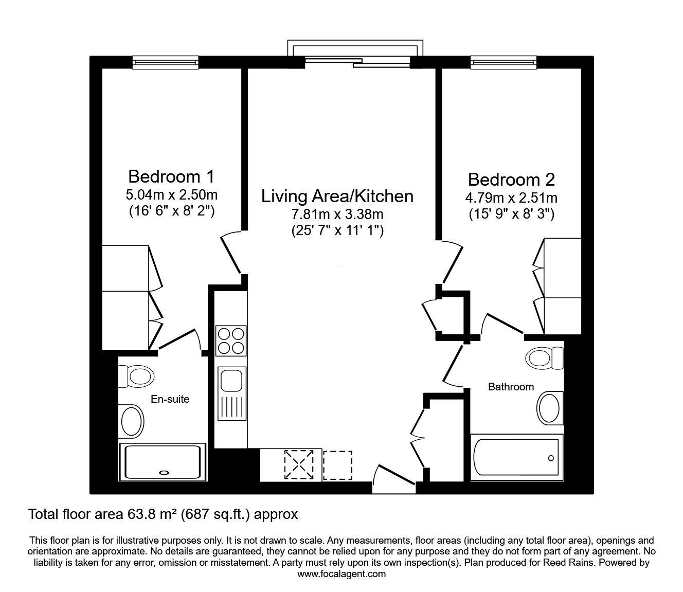 Floorplan of 2 bedroom  Flat for sale, Lockside Lane, Salford, M5