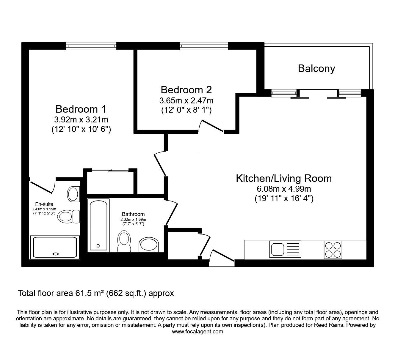 Floorplan of 2 bedroom  Flat to rent, Munday Street, Manchester, Greater Manchester, M4