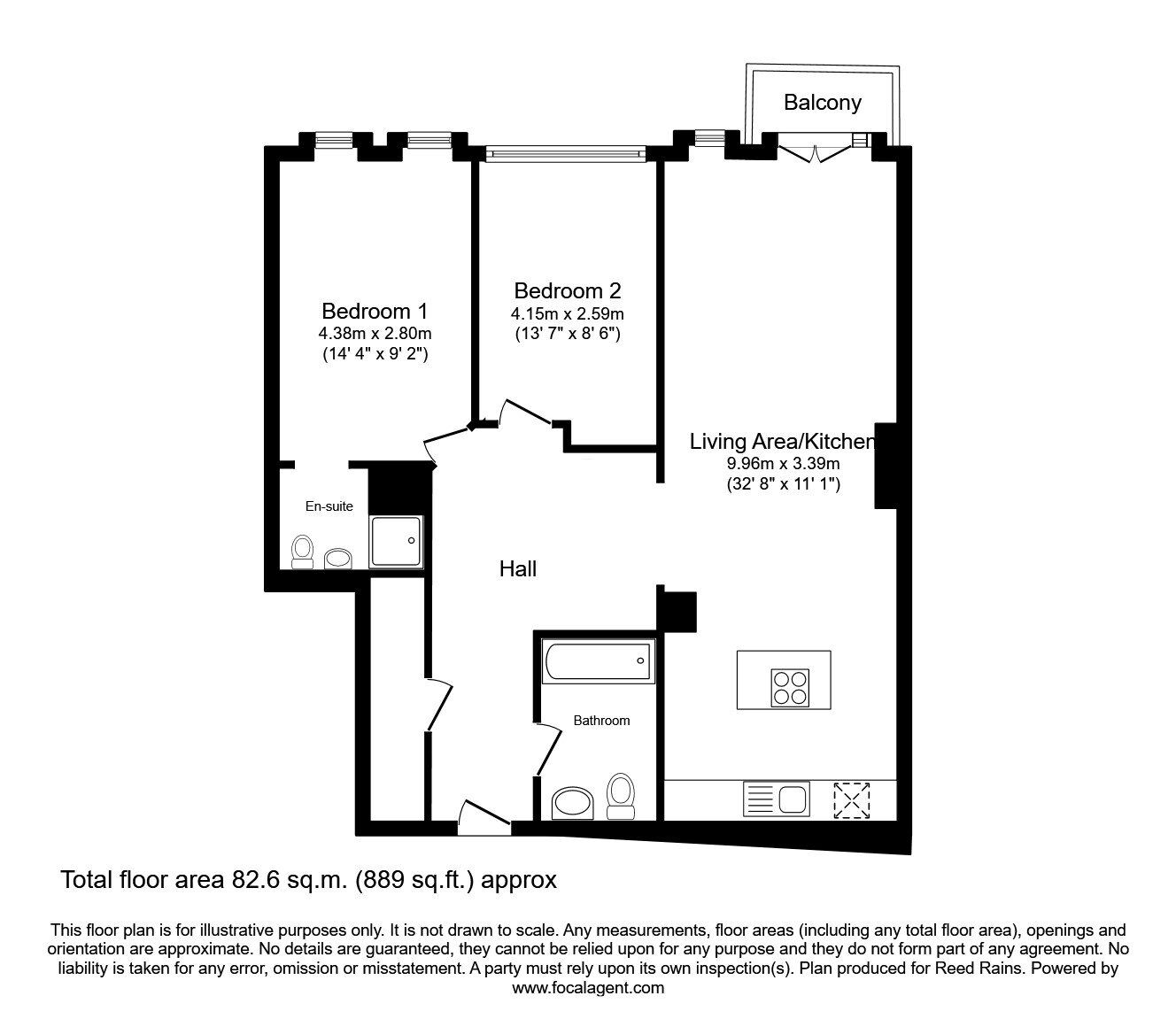 Floorplan of 2 bedroom  Flat for sale, Cobourg Street, Manchester, M1