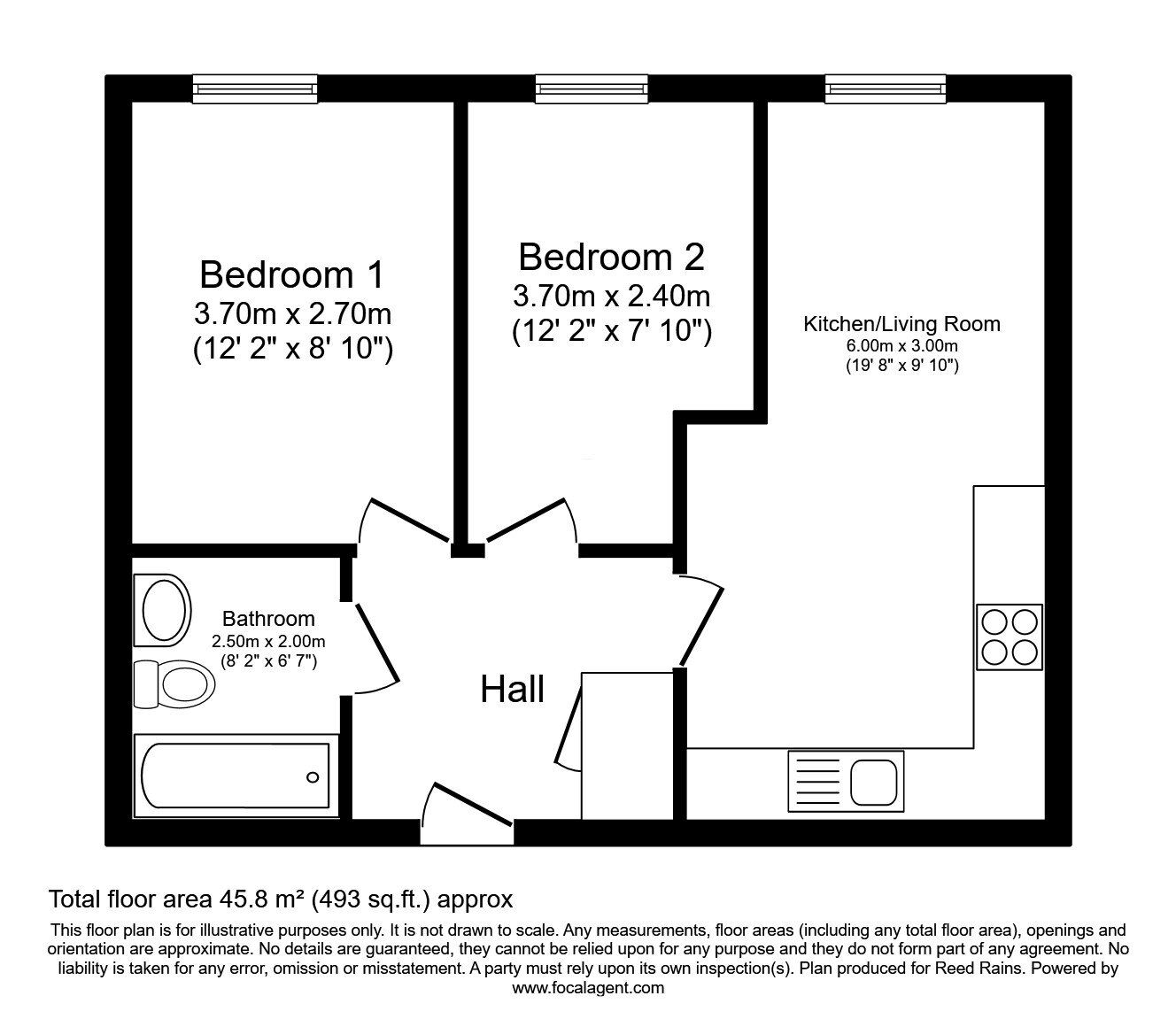 Floorplan of 2 bedroom  Flat to rent, Granby Row, Manchester, Greater Manchester, M1