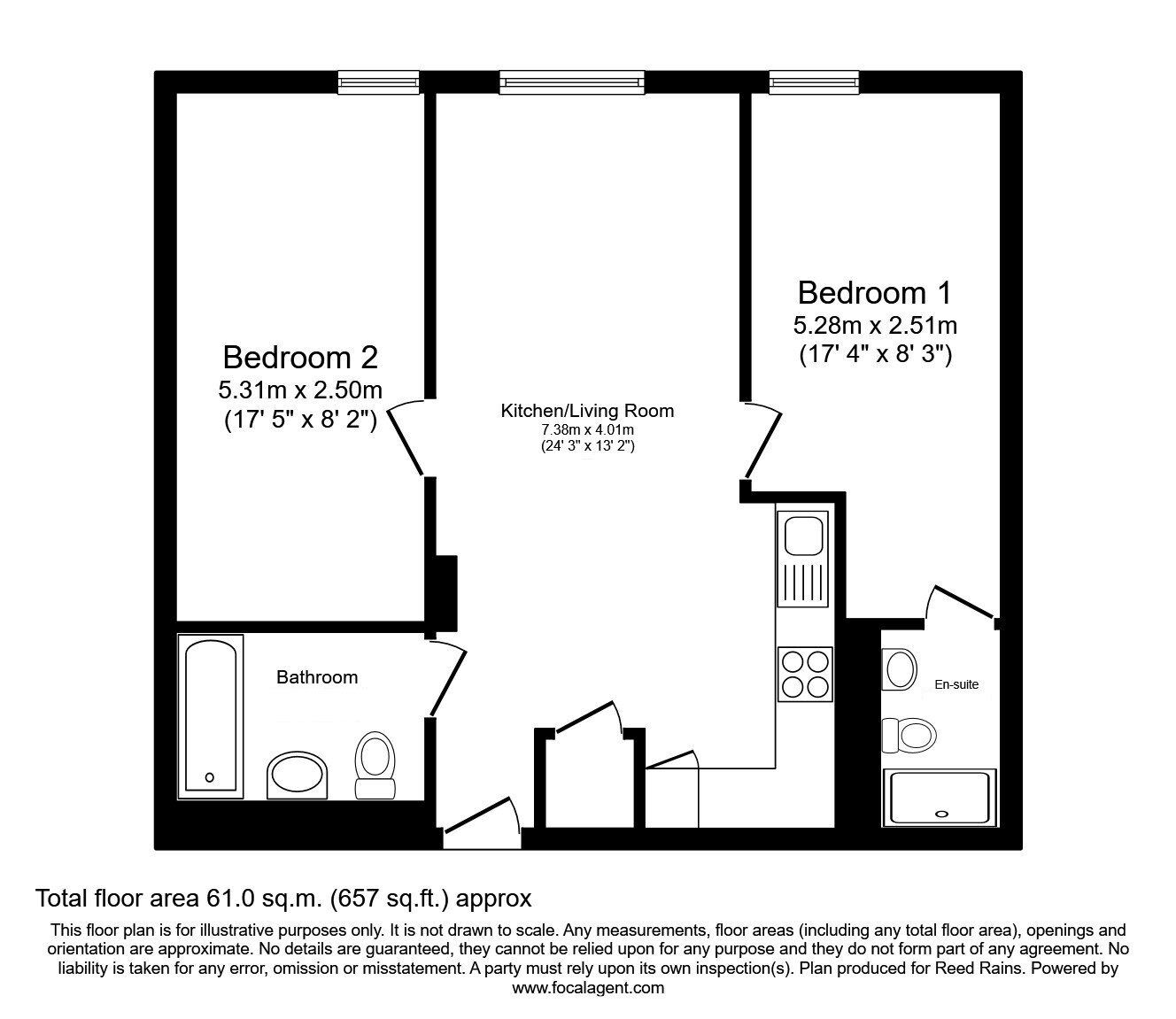 Floorplan of 2 bedroom  Flat for sale, Talbot Road, Old Trafford, Manchester, M16