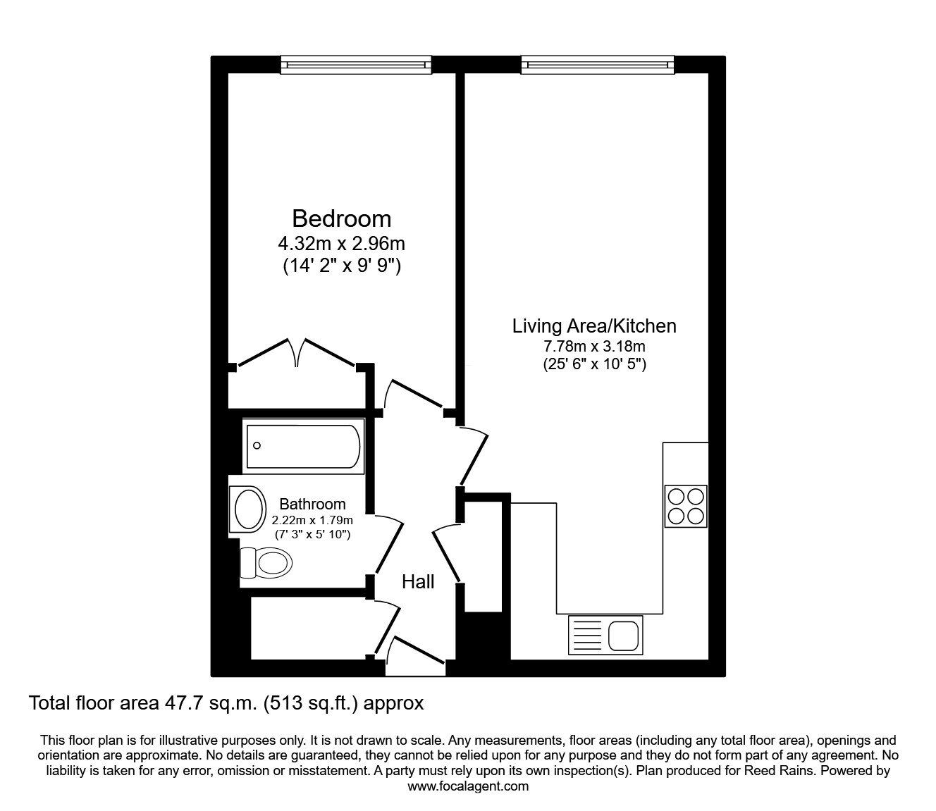 Floorplan of 1 bedroom  Flat for sale, Whitworth Street West, Manchester, M1