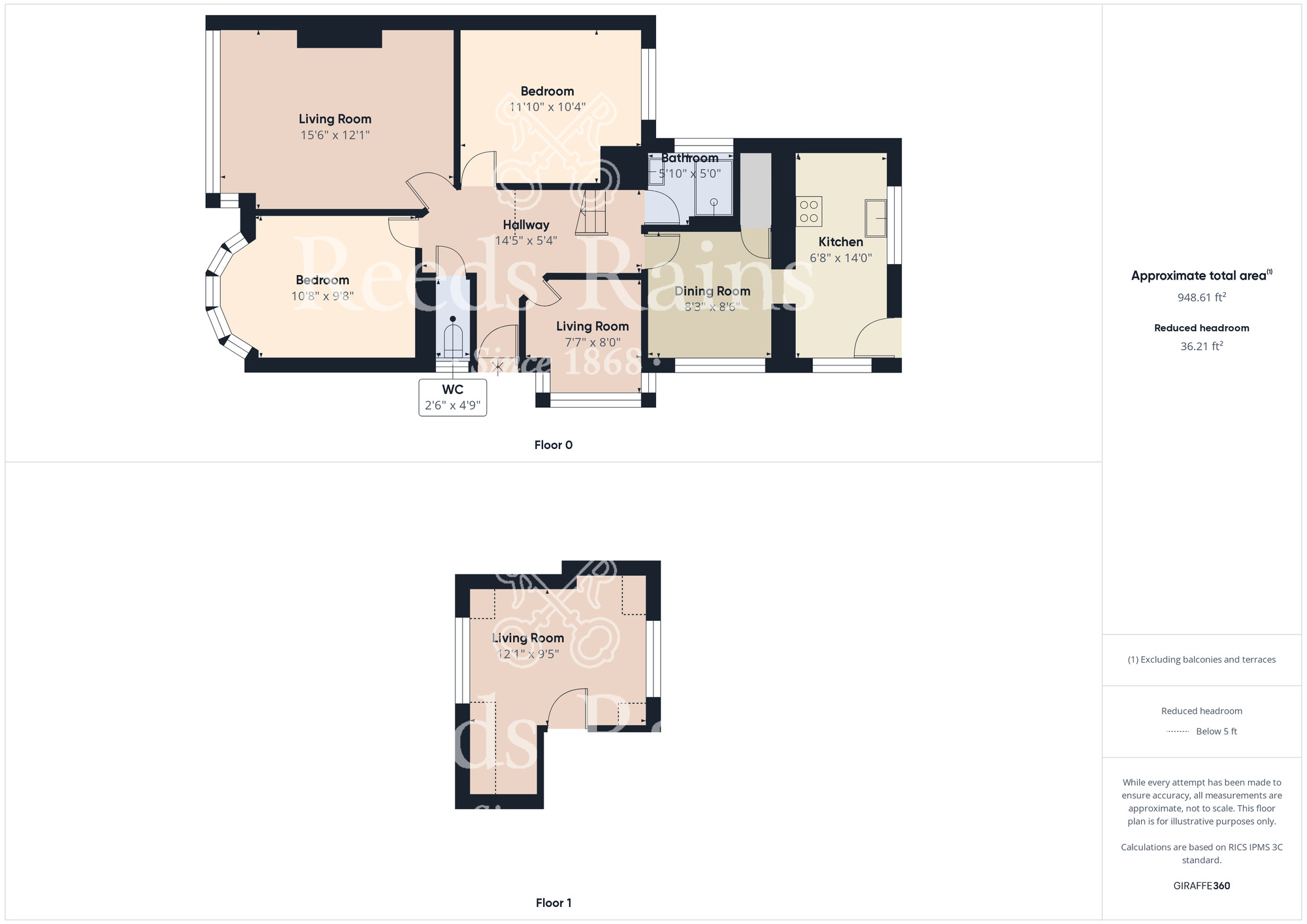 Floorplan of 3 bedroom Semi Detached Bungalow for sale, Shoreswood Walk, Middlesbrough, North Yorkshire, TS5