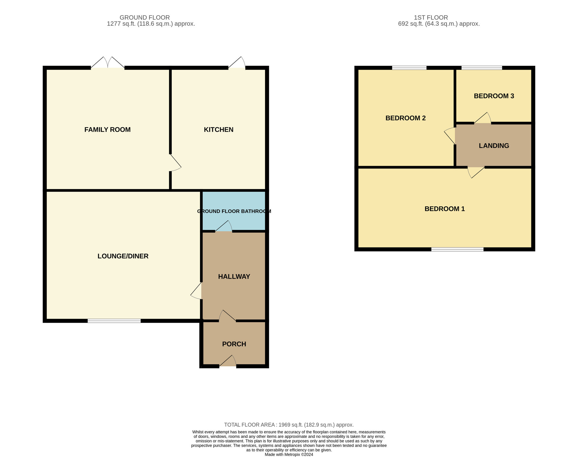 Floorplan of 3 bedroom Semi Detached House for sale, Faverdale Avenue, Acklam, Middlesbrough, TS5