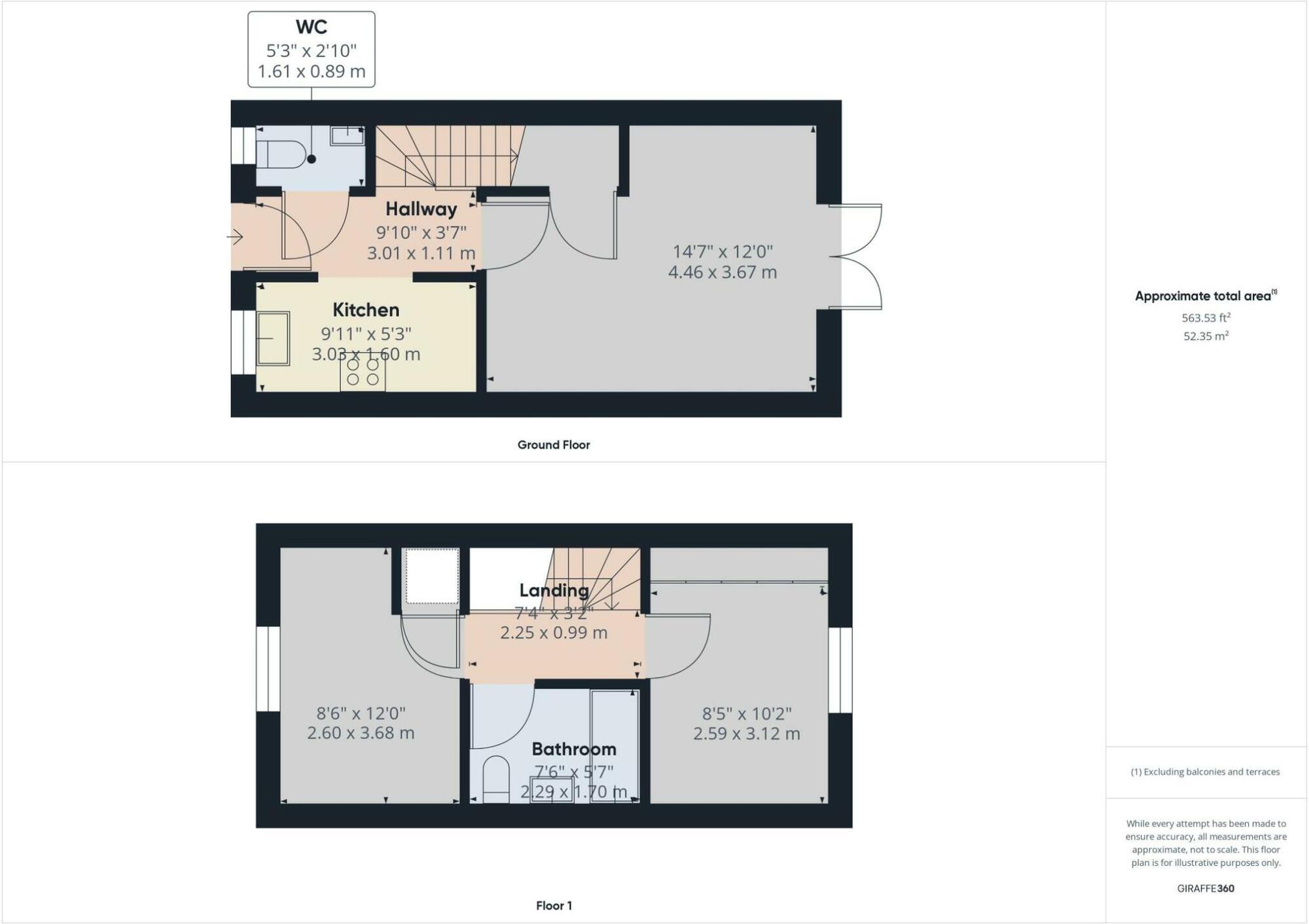 Floorplan of 2 bedroom End Terrace House for sale, Douglas Street, Longlands, Middlesbrough, TS4