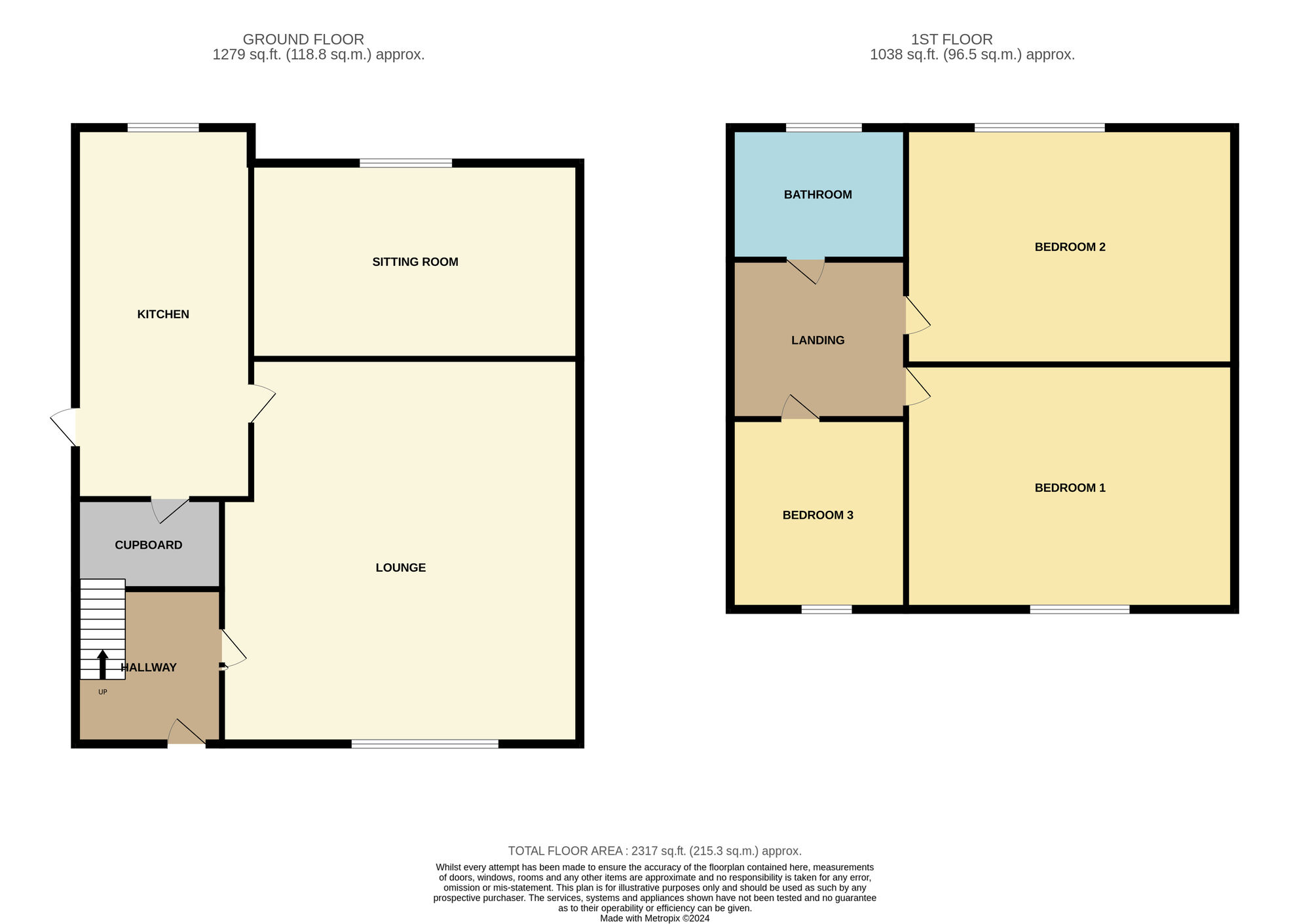 Floorplan of 3 bedroom Semi Detached House for sale, Alloway Grove, Hemlington, Middlesbrough, TS8