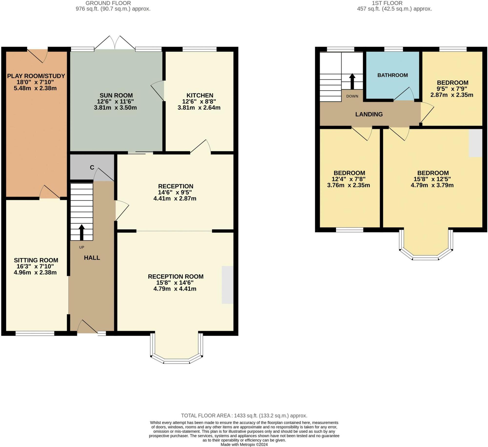 Floorplan of 3 bedroom Semi Detached House for sale, Farnborough Avenue, Linthorpe, Middlesbrough, TS5