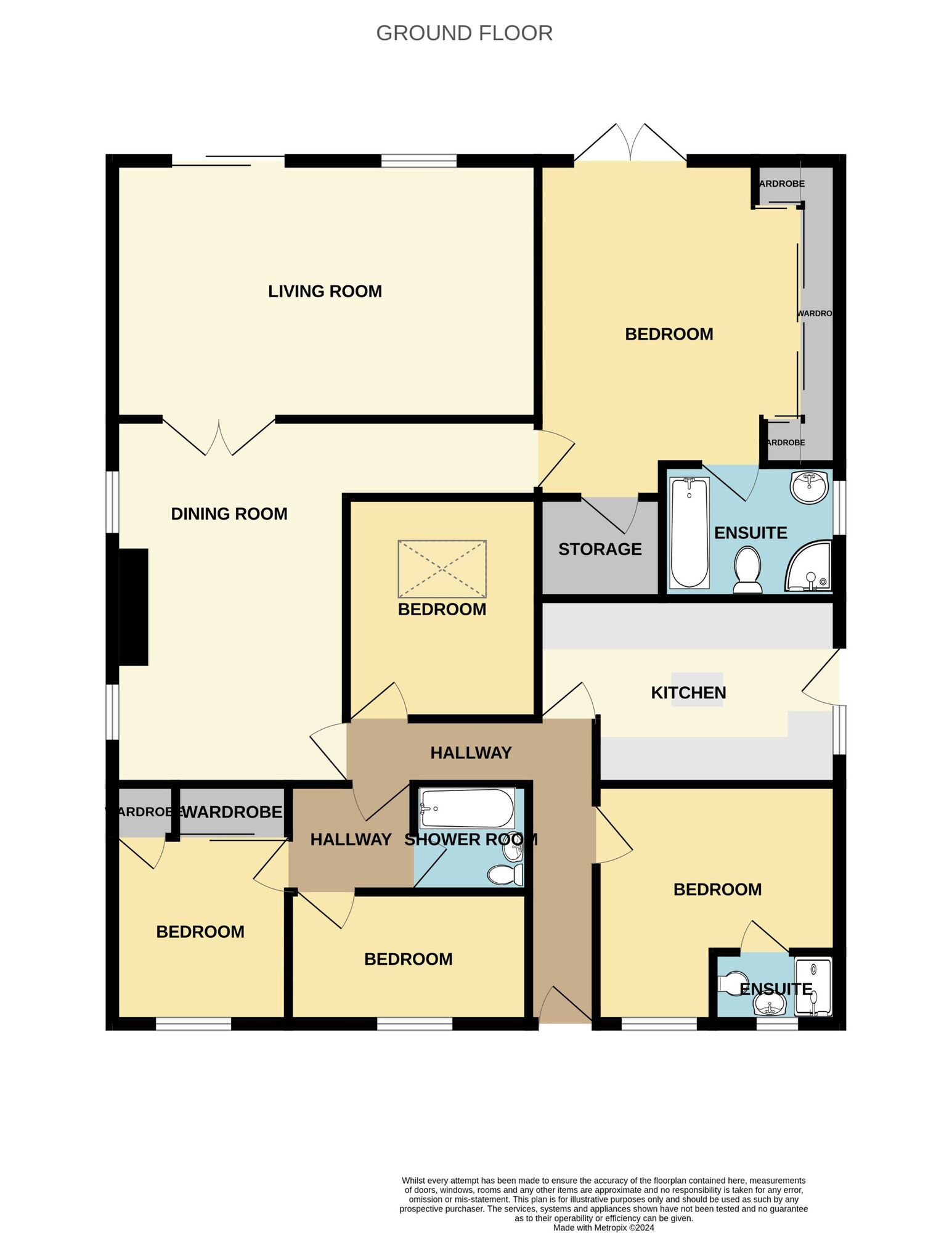 Floorplan of 5 bedroom Detached Bungalow for sale, Botany Way, Nunthorpe, Middlesbrough, TS7