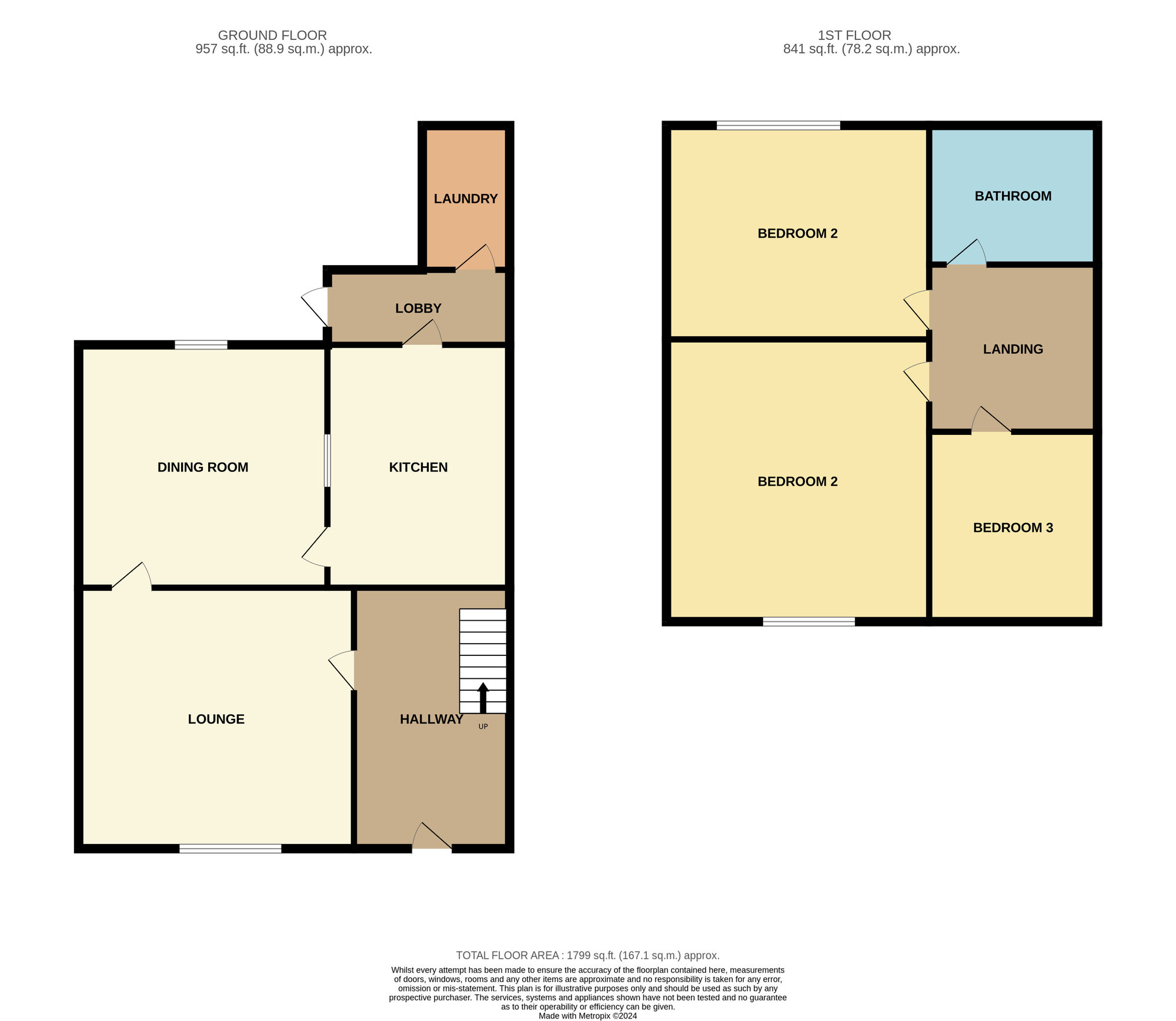 Floorplan of 3 bedroom Semi Detached House for sale, Cumberland Road, Linthorpe, Middlesbrough, TS5