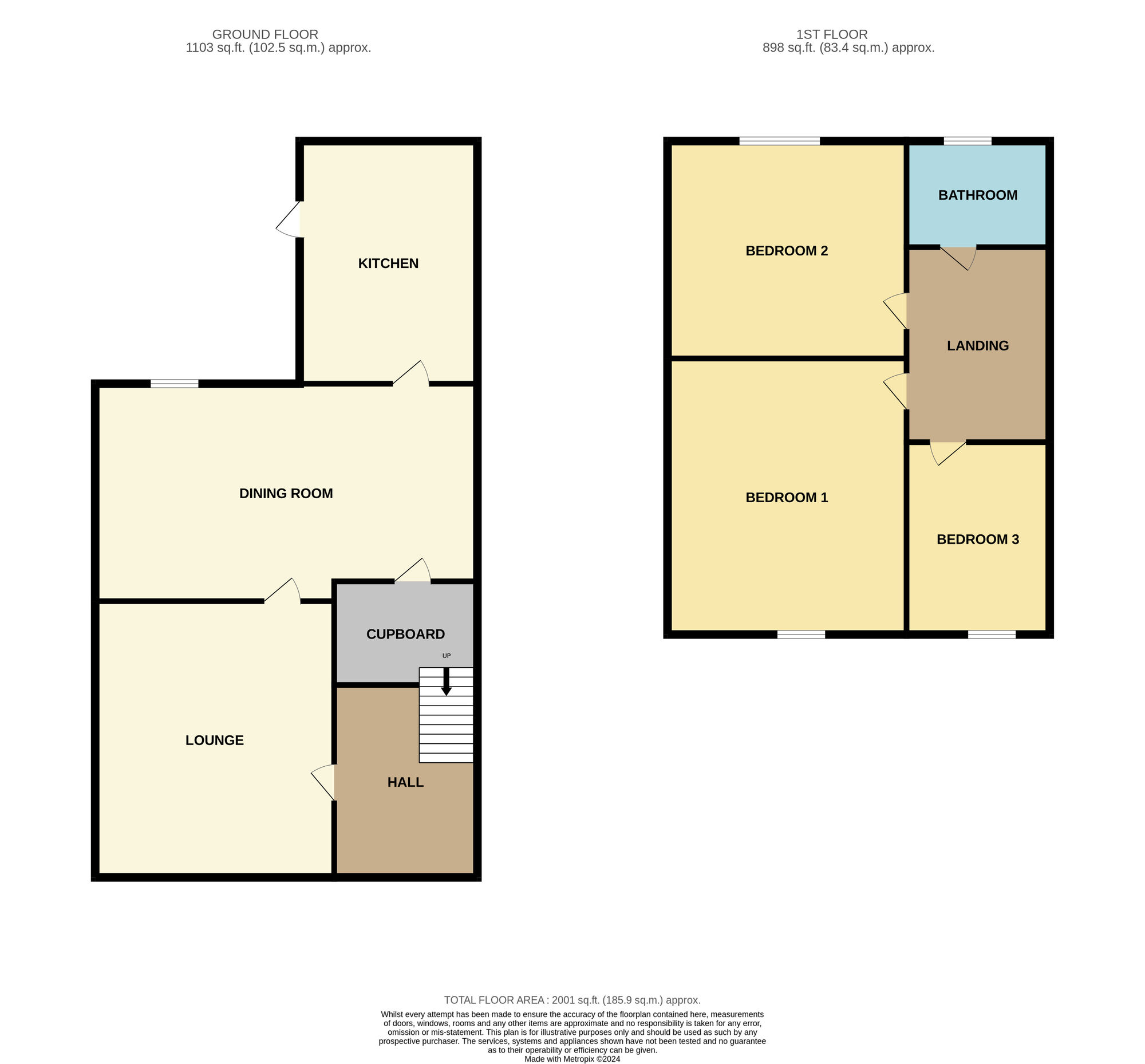 Floorplan of 3 bedroom Mid Terrace House for sale, Maldon Road, West Lane, Middlesbrough, TS5