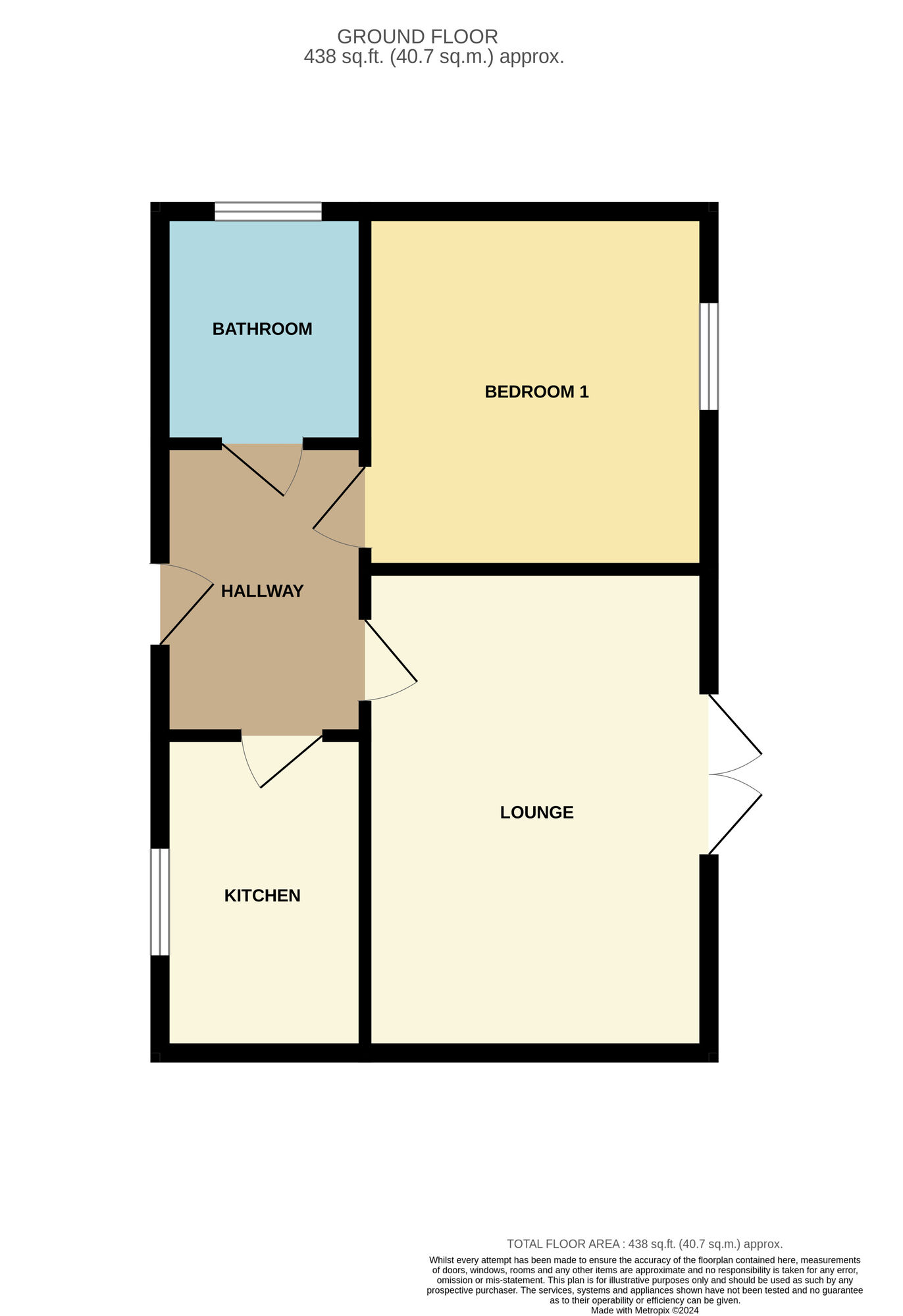 Floorplan of 1 bedroom  Flat for sale, Ashwood Close, Ormesby, Middlesbrough, TS7