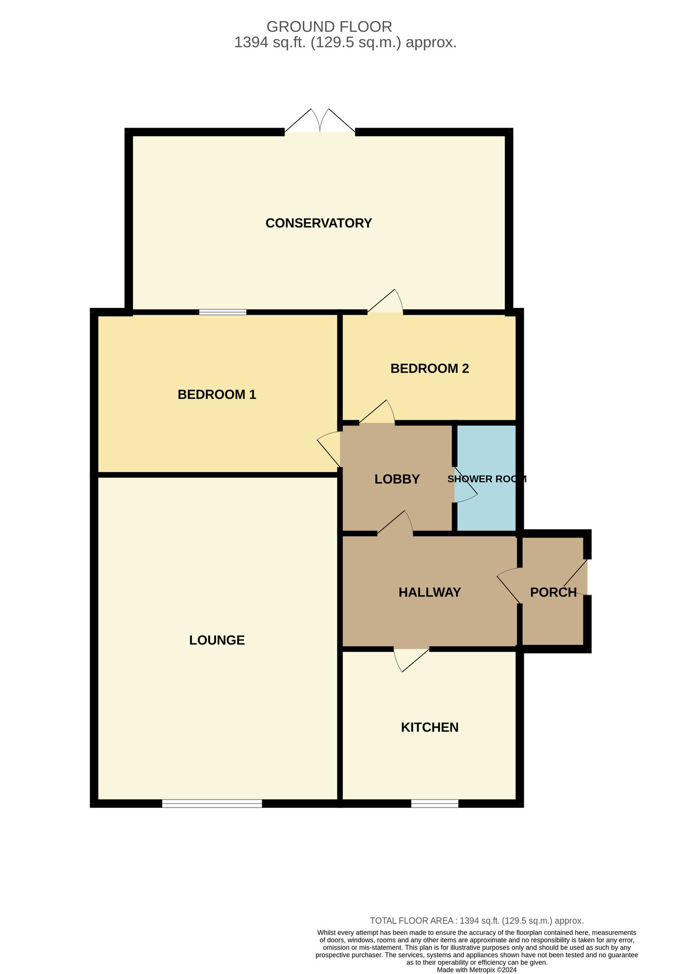 Floorplan of 2 bedroom Semi Detached Bungalow for sale, Earlsdon Avenue, Middlesbrough, North Yorkshire, TS5