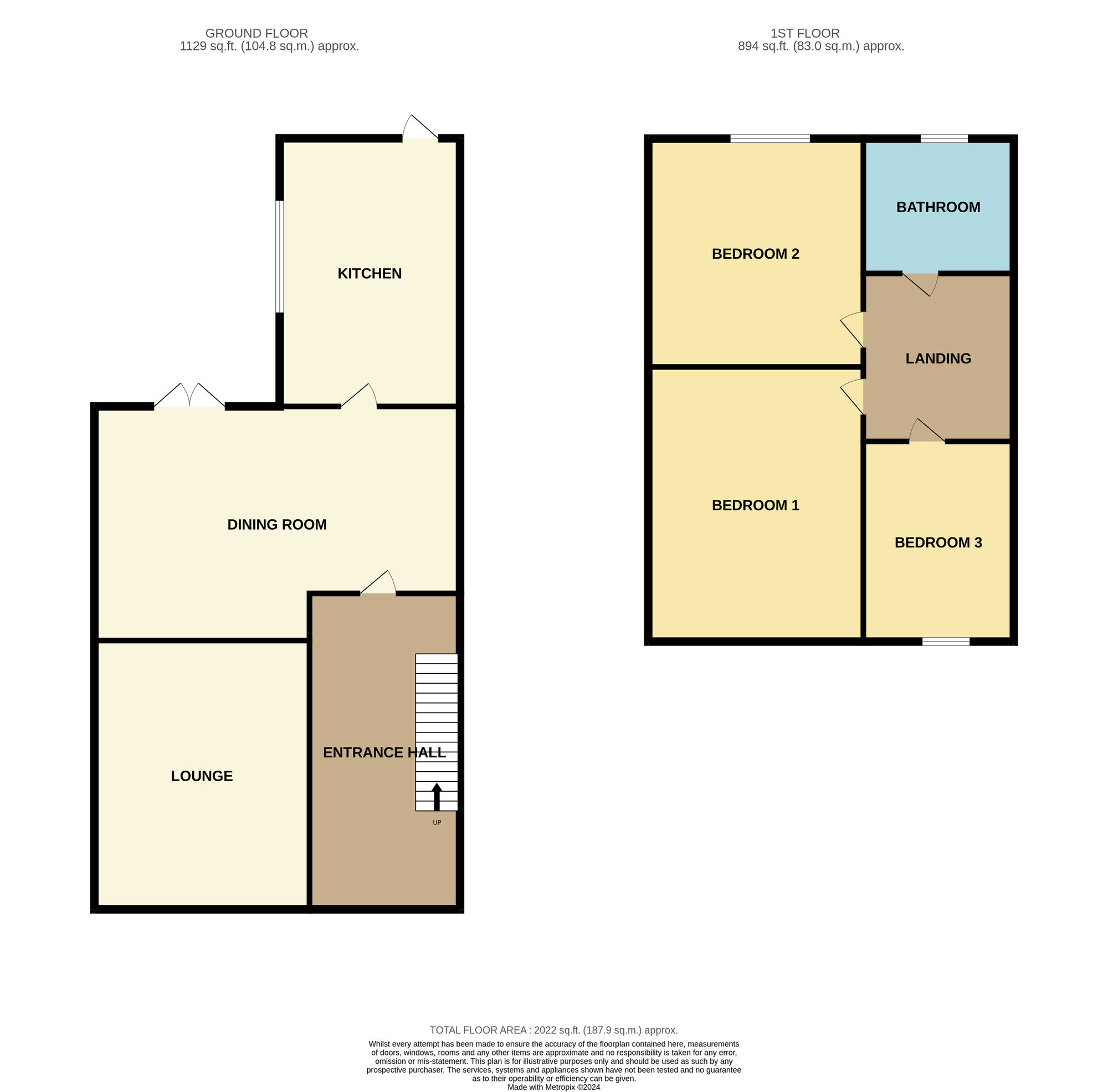 Floorplan of 3 bedroom Mid Terrace House for sale, Highfield Road, Longlands, Middlesbrough, TS4