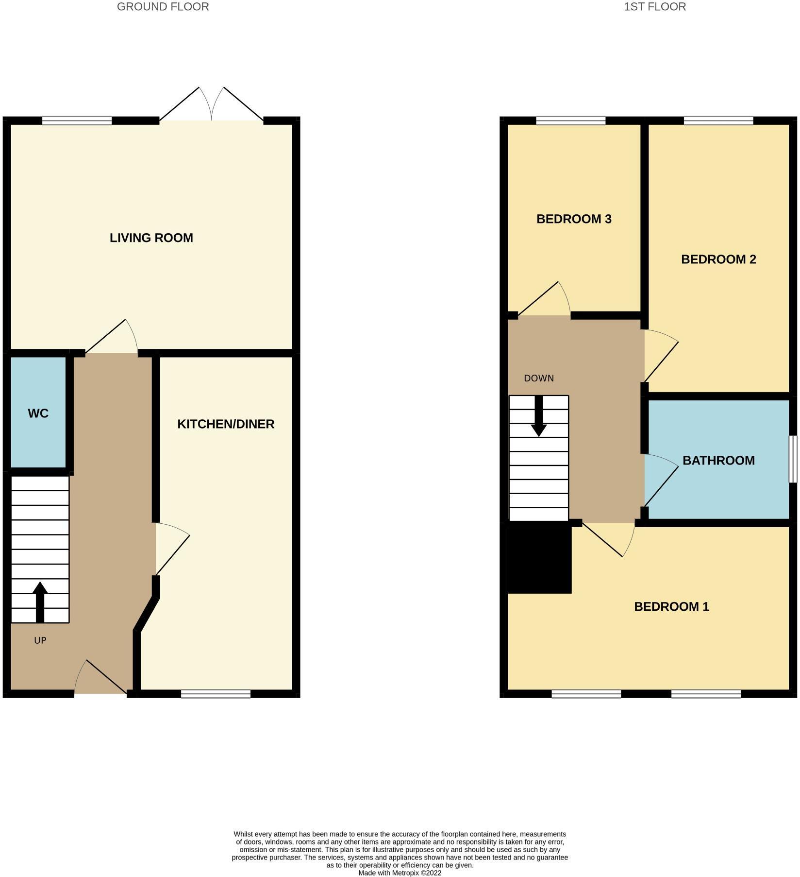 Floorplan of 3 bedroom Semi Detached House for sale, Poppy Close, Ormesby, Middlesbrough, TS7