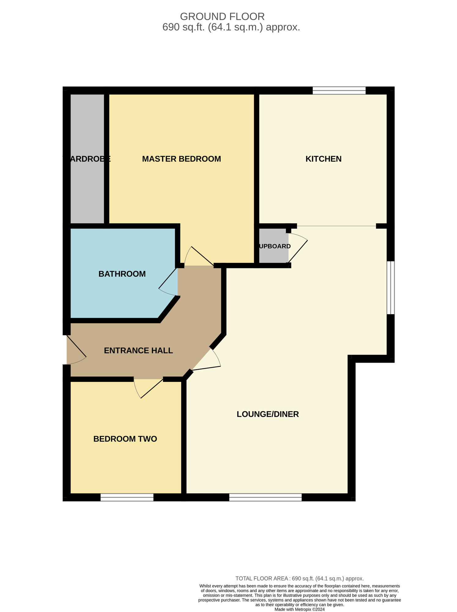 Floorplan of 2 bedroom  Flat for sale, Hoskins Lane, Scholars Rise, Middlesbrough, TS4