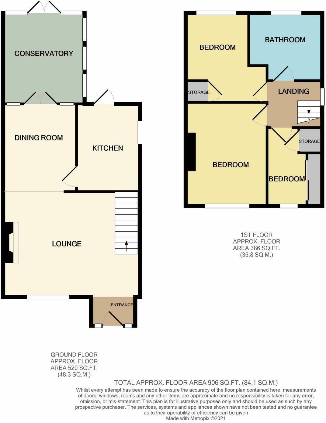 Floorplan of 3 bedroom Semi Detached House for sale, Tindale Walk, Acklam, Middlesbrough, TS5