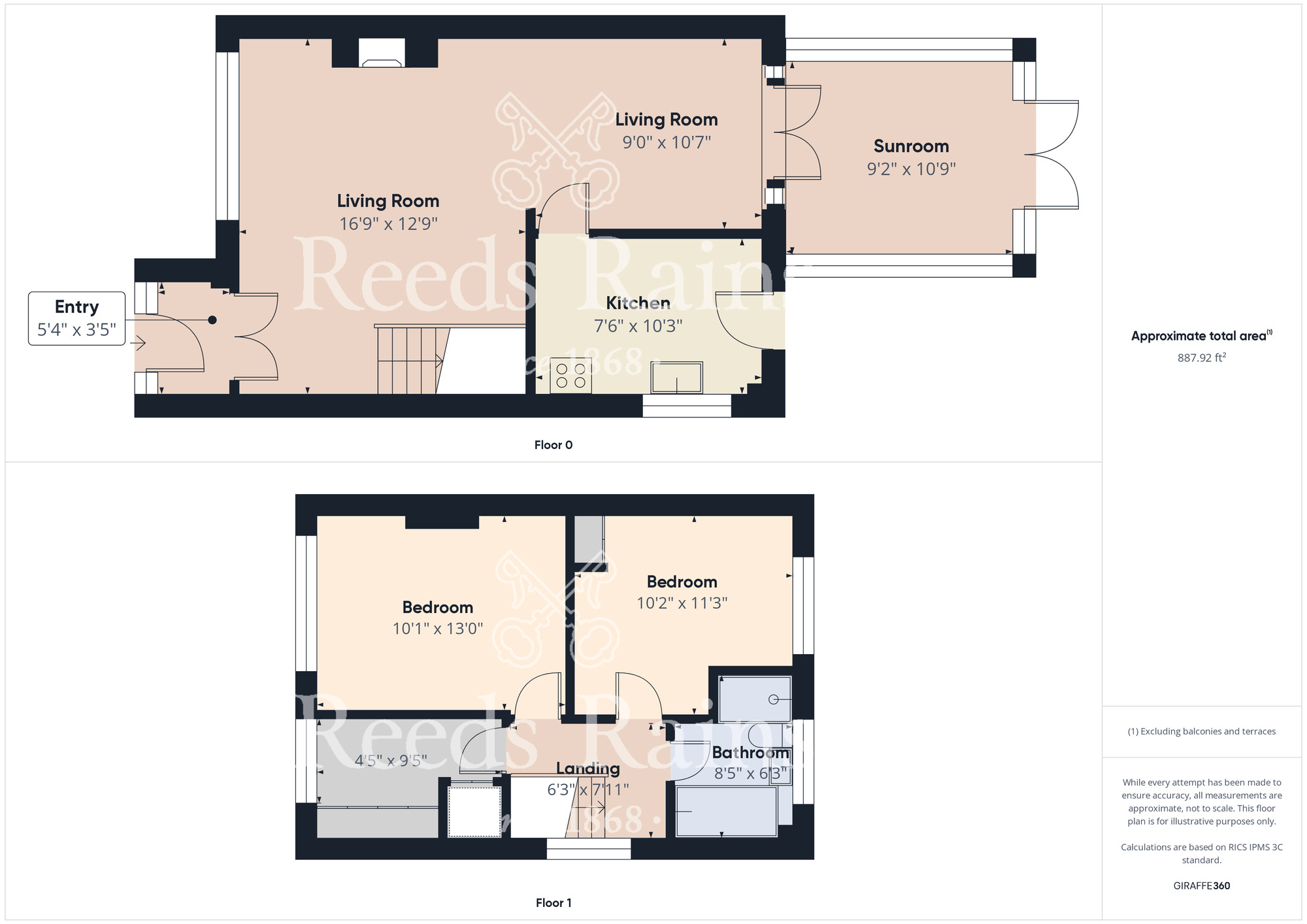 Floorplan of 3 bedroom Semi Detached House for sale, Tindale Walk, Acklam, Middlesbrough, TS5