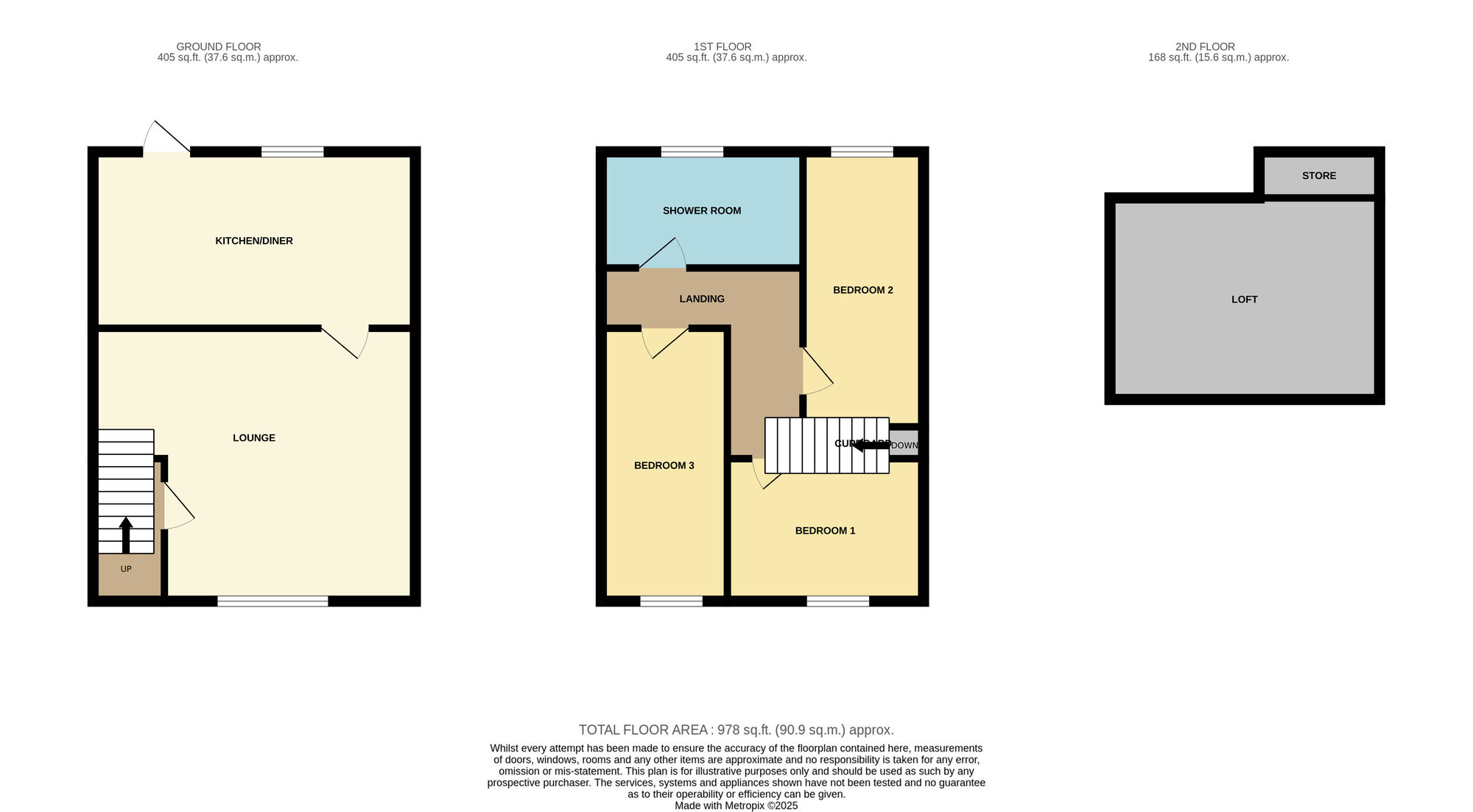 Floorplan of 3 bedroom Mid Terrace House for sale, Bexley Close, Easterside, Middlesbrough, TS4