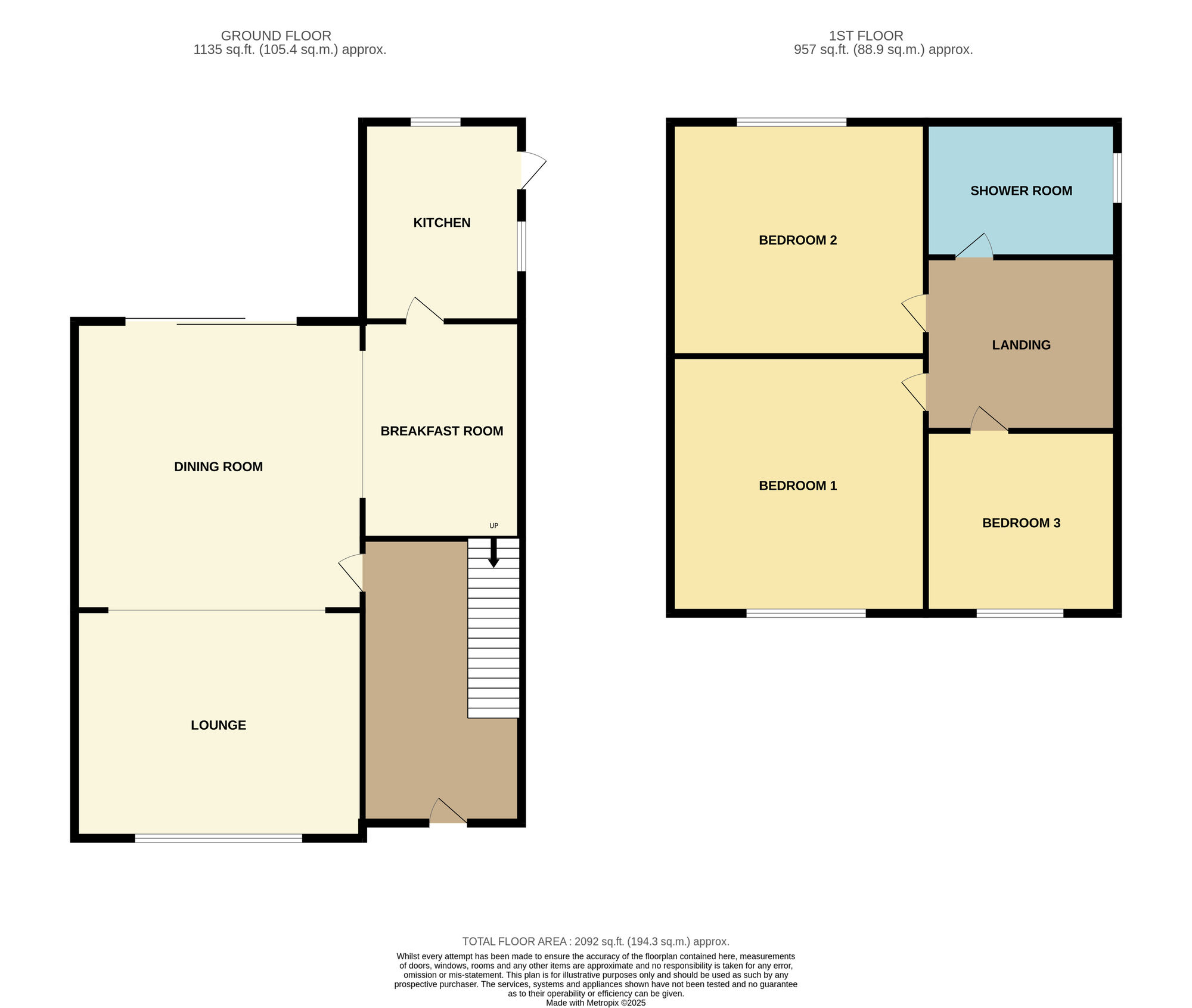 Floorplan of 3 bedroom Semi Detached House for sale, Stoneleigh Avenue, Acklam, Middlesbrough, TS5