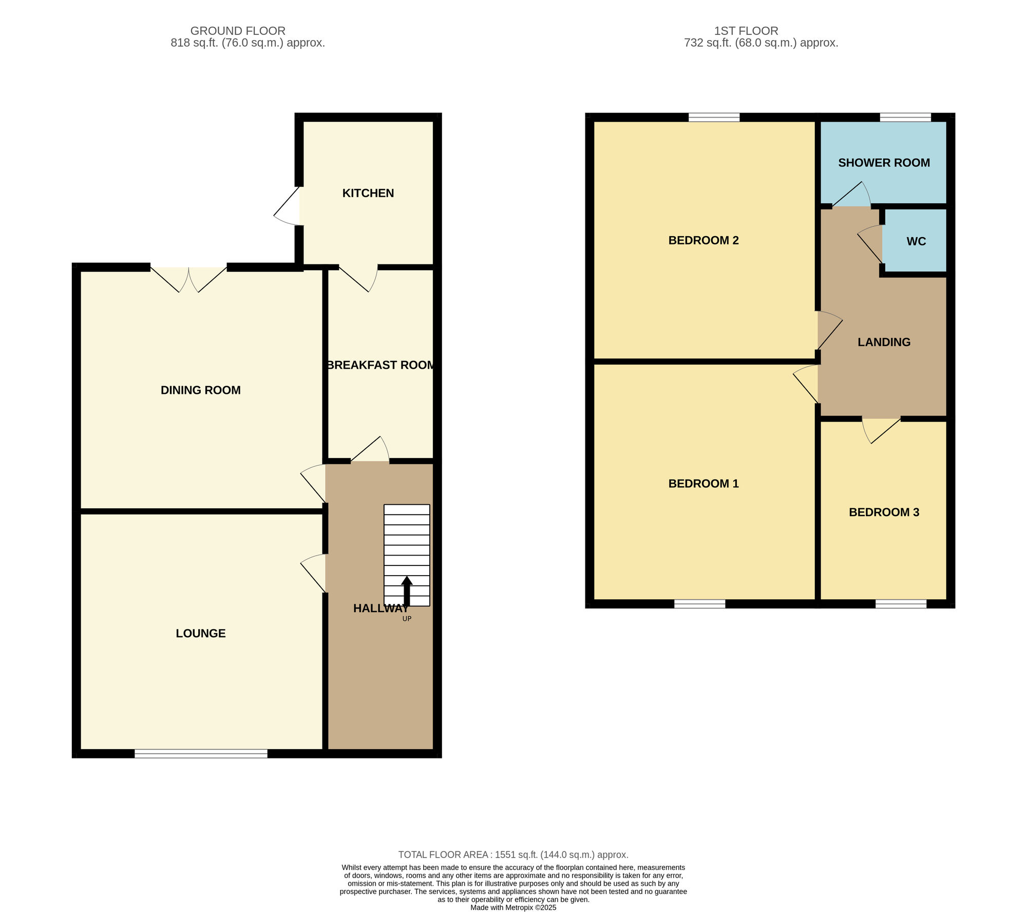 Floorplan of 3 bedroom Semi Detached House for sale, Oxford Road, Linthorpe, Middlesbrough, TS5