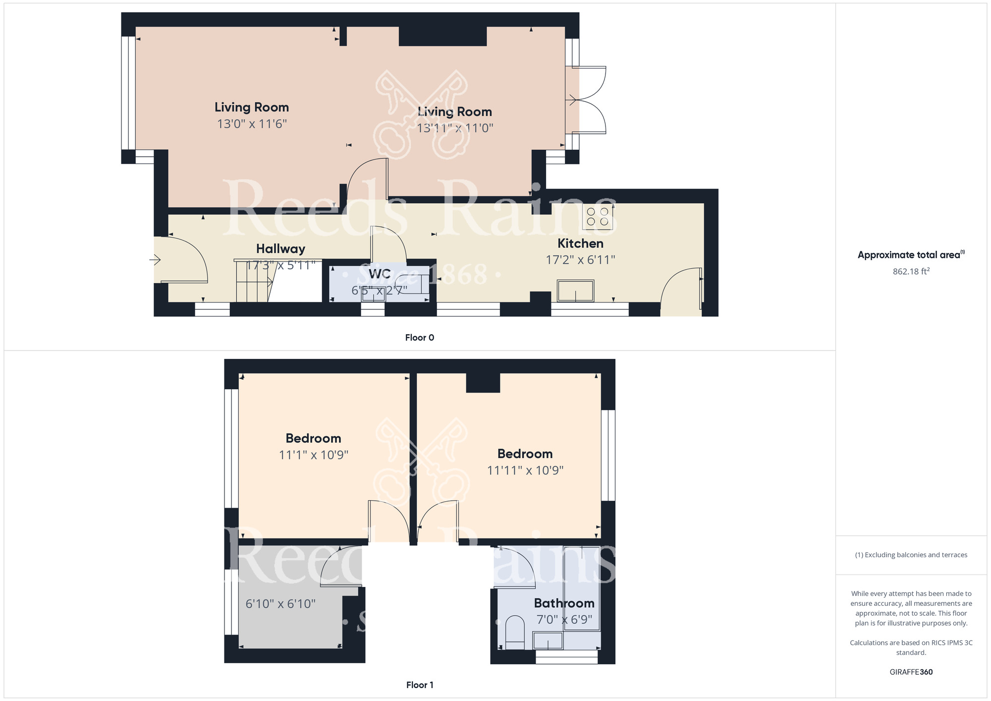 Floorplan of 3 bedroom Semi Detached House for sale, Stoneleigh Avenue, Acklam, Middlesbrough, TS5