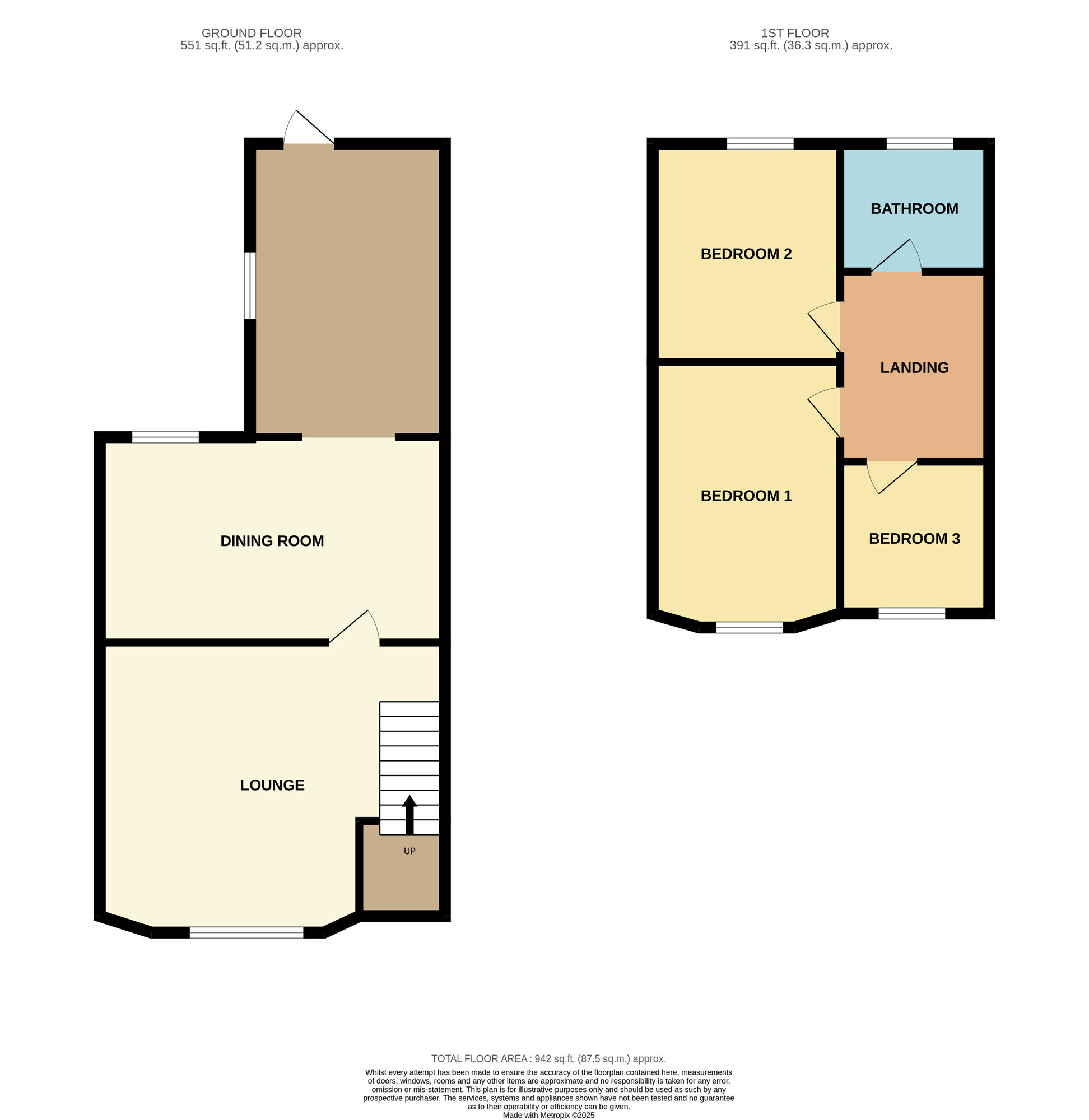 Floorplan of 3 bedroom Mid Terrace House for sale, Ashford Avenue, Middlesbrough, North Yorkshire, TS5