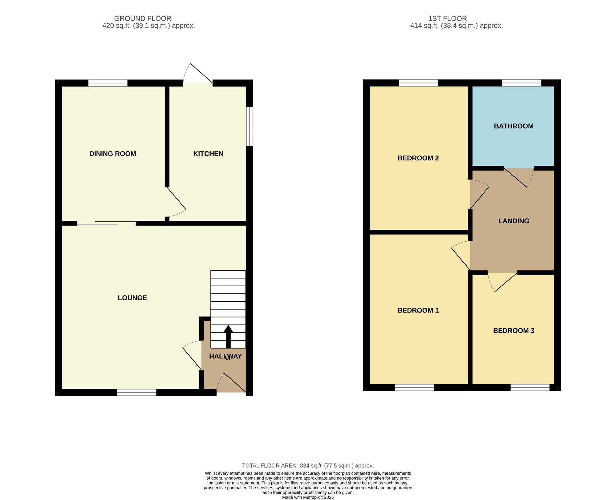 Floorplan of 3 bedroom Semi Detached House for sale, Jasmine Grove, Marton-in-Cleveland, North Yorkshire, TS7