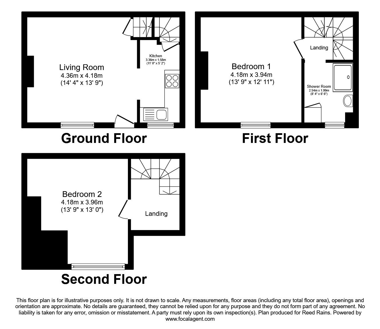 Floorplan of 2 bedroom Mid Terrace House to rent, Cobden Terrace, Leeds, West Yorkshire, LS12