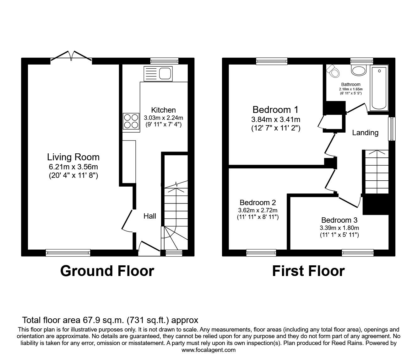 Floorplan of 3 bedroom Semi Detached House to rent, Wynyard Drive, Morley, West Yorkshire, LS27