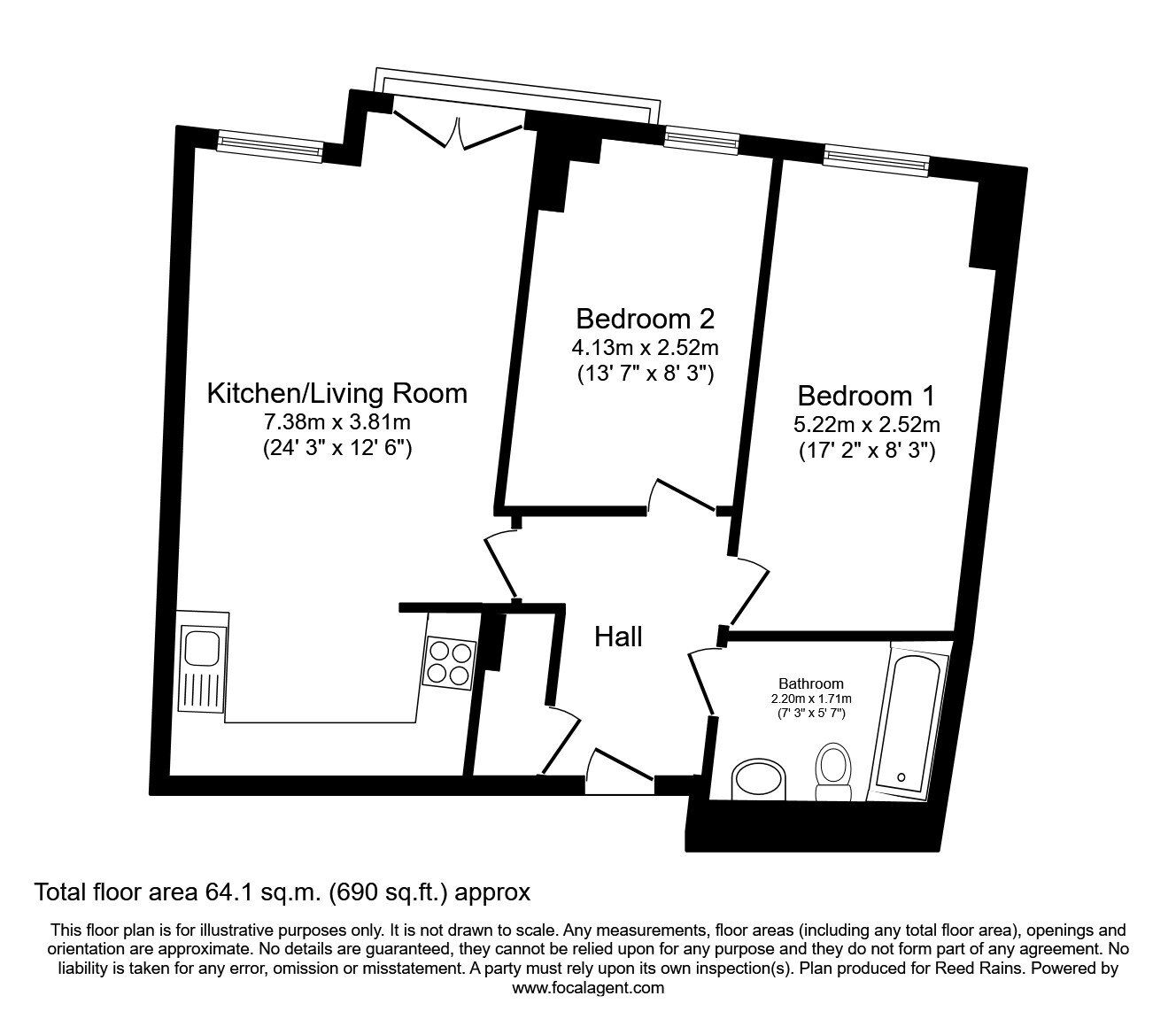 Floorplan of 2 bedroom  Flat to rent, Faroe, Gotts Road, West Yorkshire, LS12