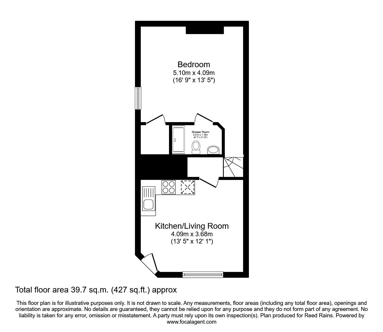 Floorplan of 1 bedroom  Flat to rent, Upper Wortley Road, Leeds, West Yorkshire, LS12