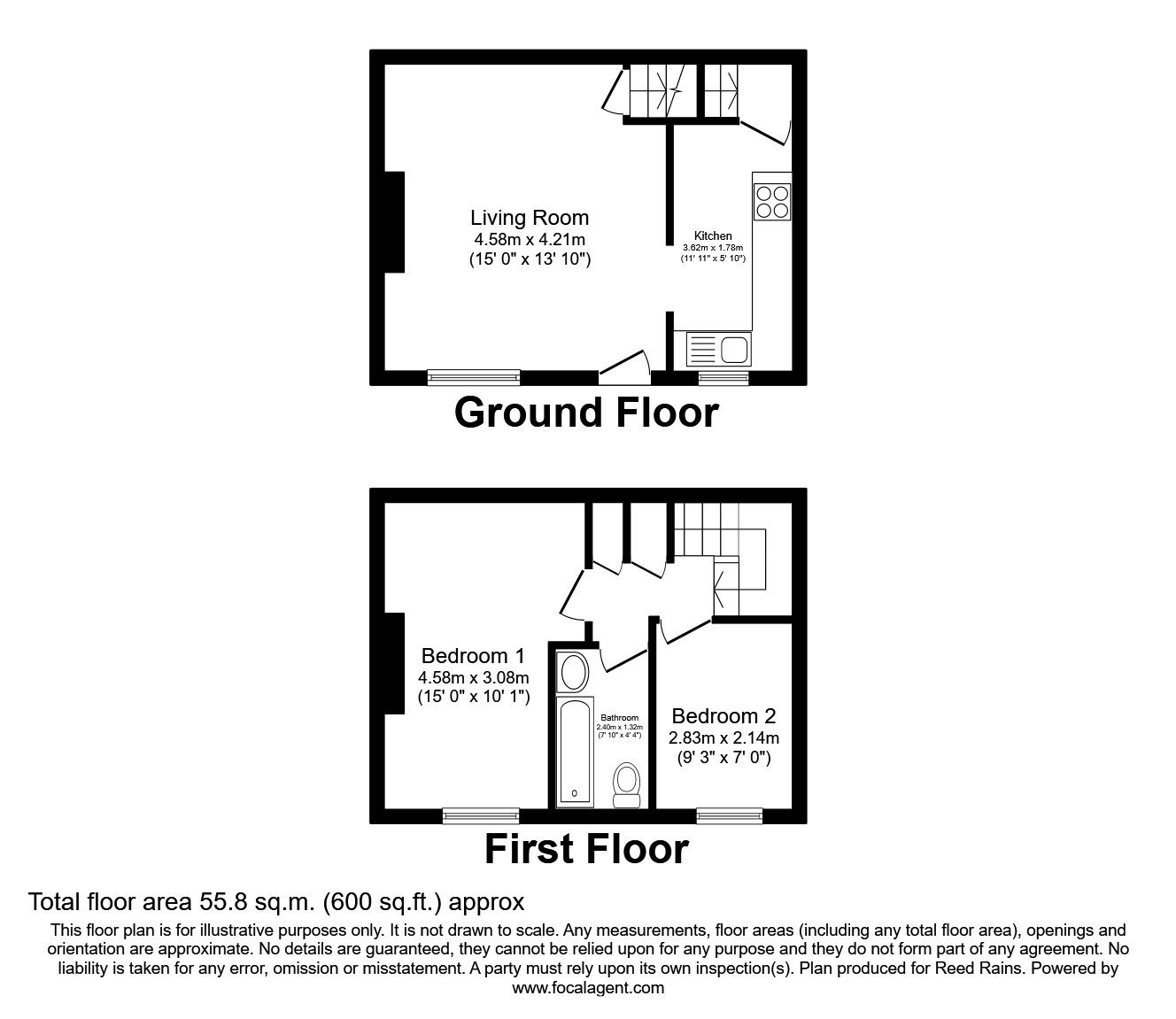 Floorplan of 2 bedroom Mid Terrace House for sale, Britannia Road, Morley, West Yorkshire, LS27