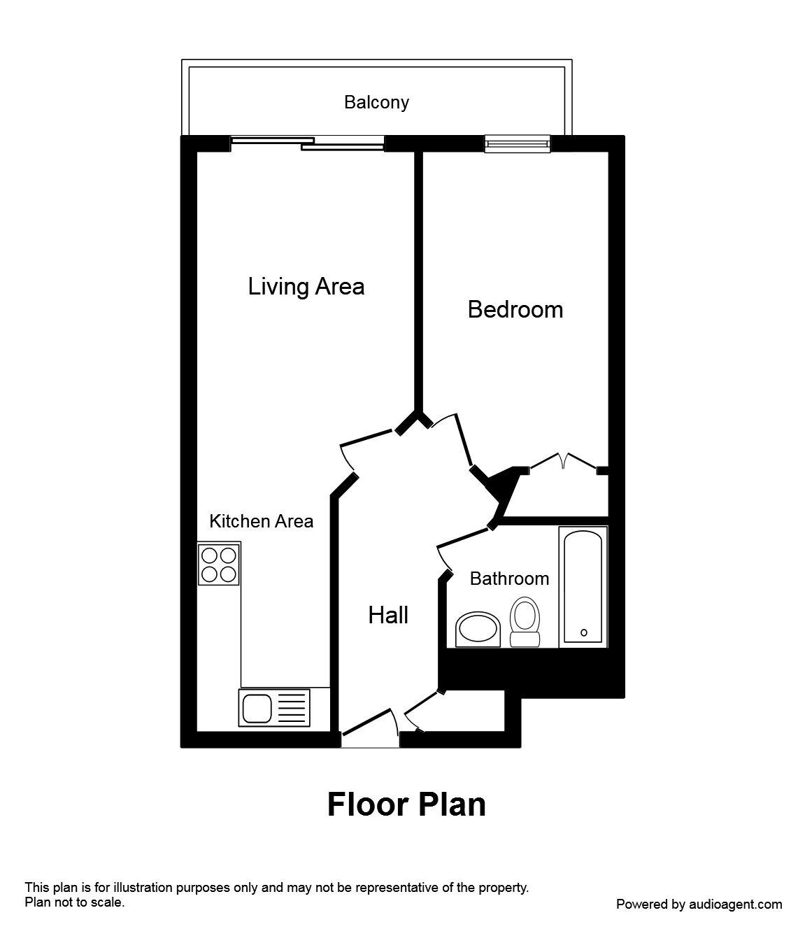 Floorplan of 1 bedroom  Flat to rent, Whitehall Quay, Leeds, West Yorkshire, LS1