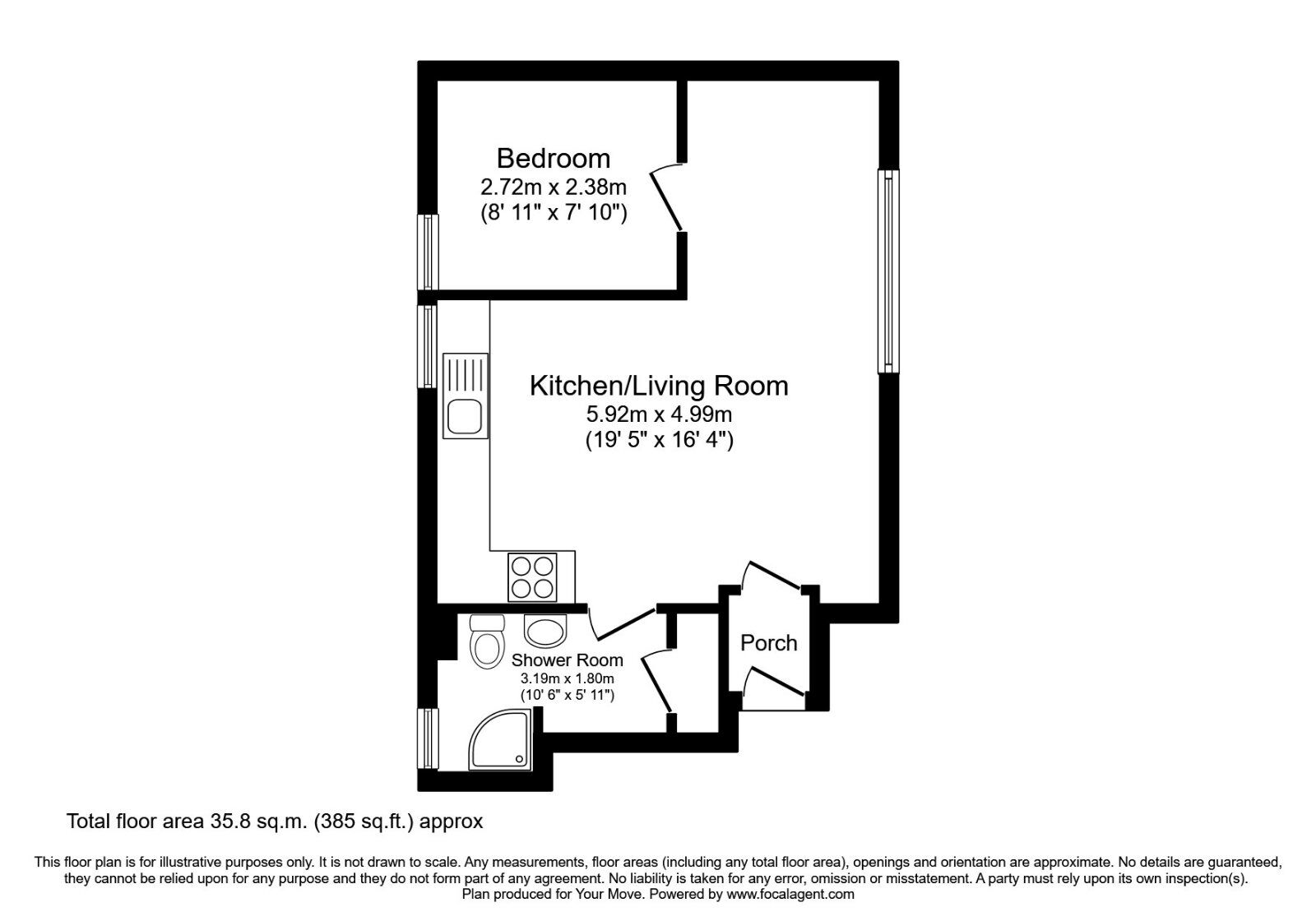 Floorplan of 1 bedroom  Flat to rent, Wesley Street, Morley, West Yorkshire, LS27