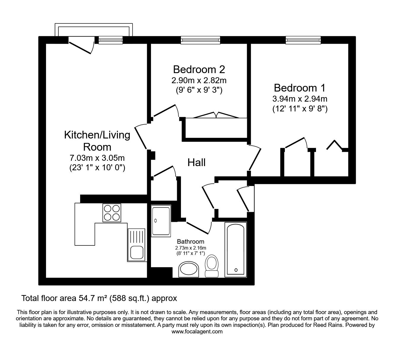 Floorplan of 2 bedroom  Flat for sale, Pullman Court, Morley, West Yorkshire, LS27