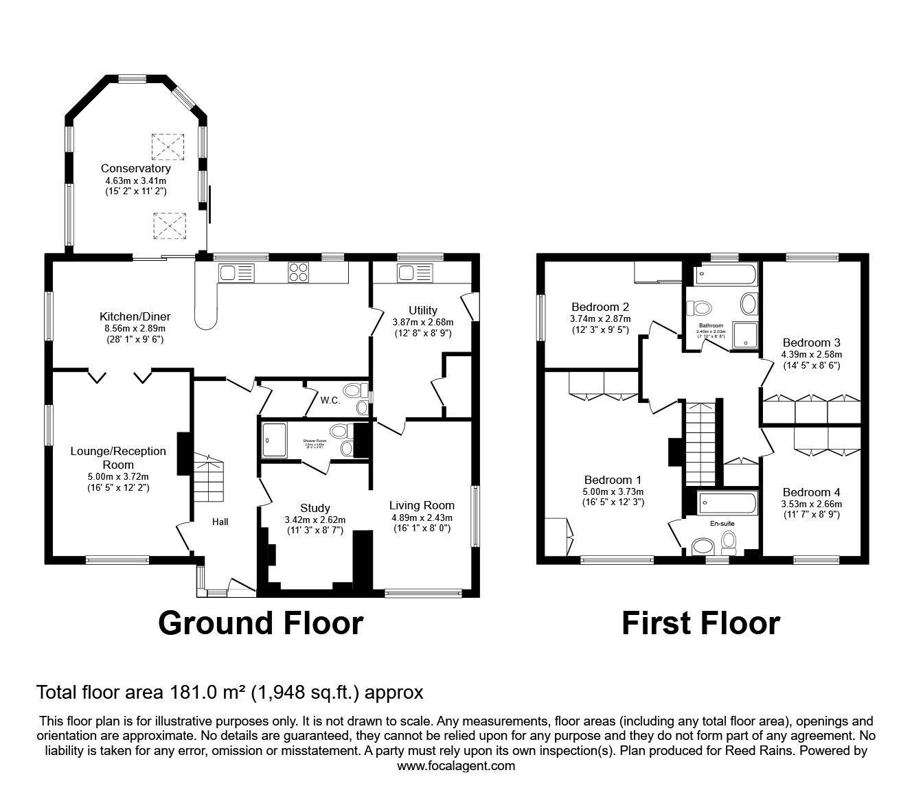 Floorplan of 4 bedroom Detached House for sale, Upper Green Way, Tingley, West Yorkshire, WF3