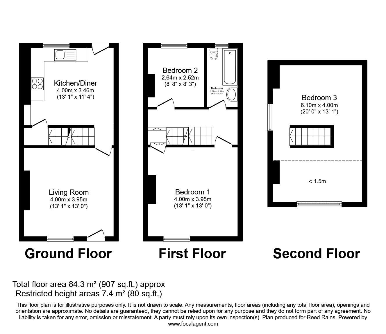 Floorplan of 3 bedroom End Terrace House for sale, High Street, Morley, West Yorkshire, LS27