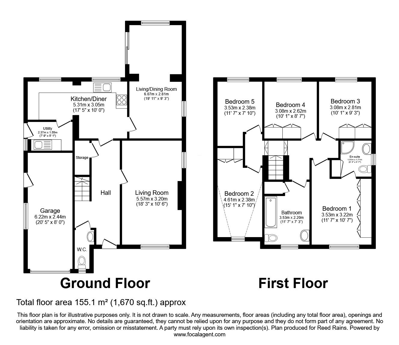 Floorplan of 5 bedroom Detached House for sale, Upper Green Drive, Tingley, Wakefield, WF3