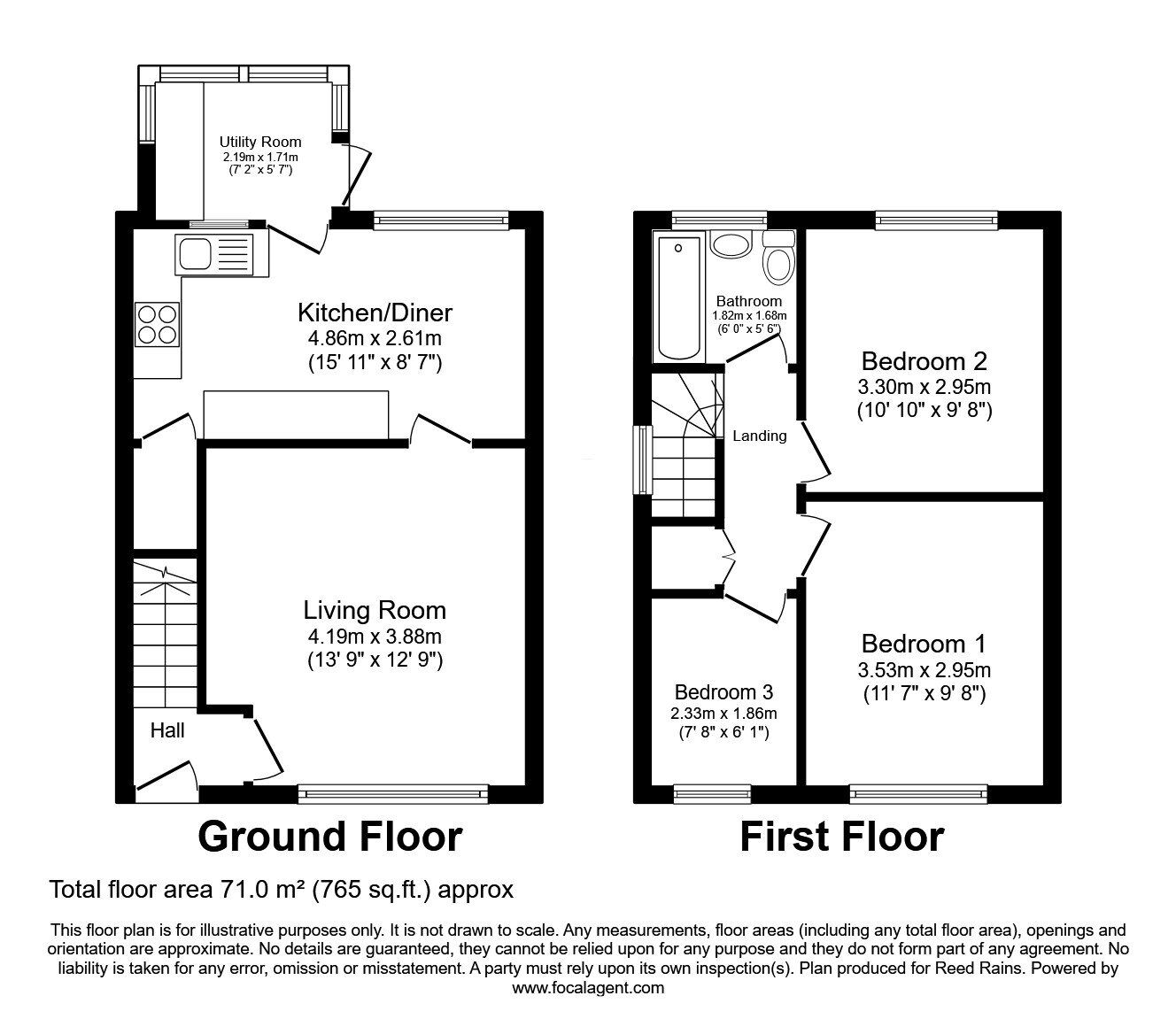 Floorplan of 3 bedroom End Terrace House for sale, Margaret Close, Morley, West Yorkshire, LS27