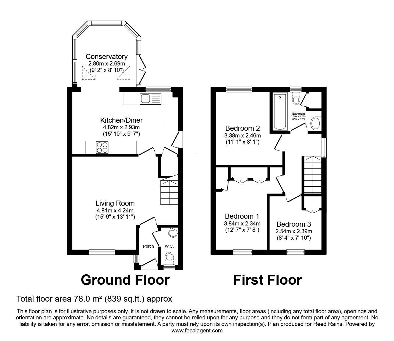 Floorplan of 3 bedroom Semi Detached House for sale, Alden Avenue, Morley, West Yorkshire, LS27