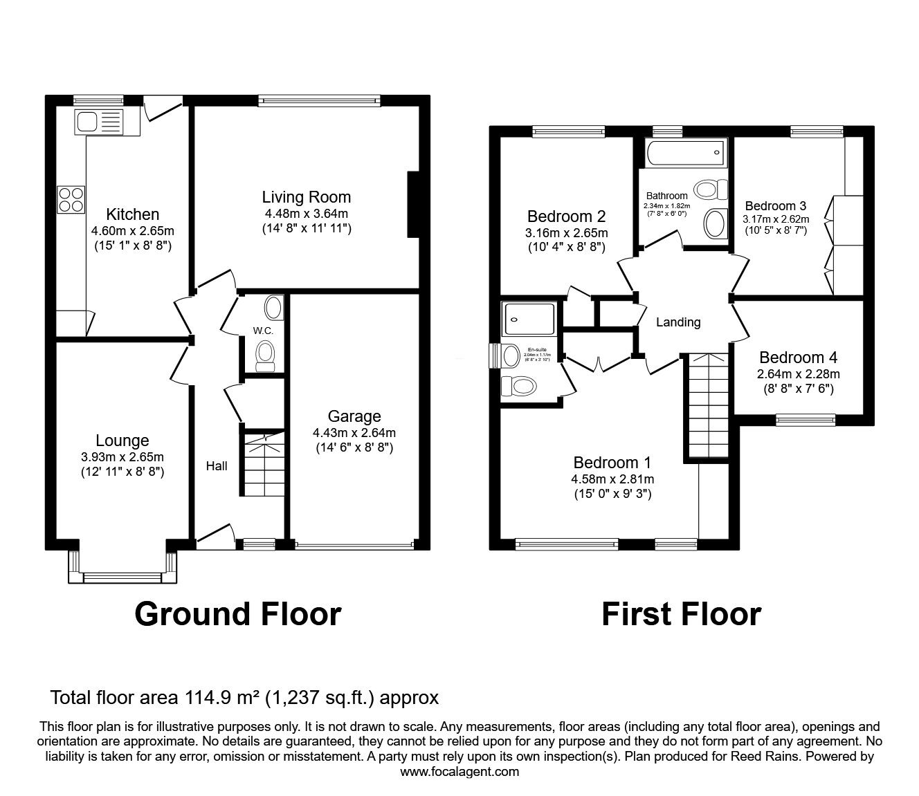 Floorplan of 4 bedroom Detached House for sale, Heatherdale Drive, Tingley, West Yorkshire, WF3