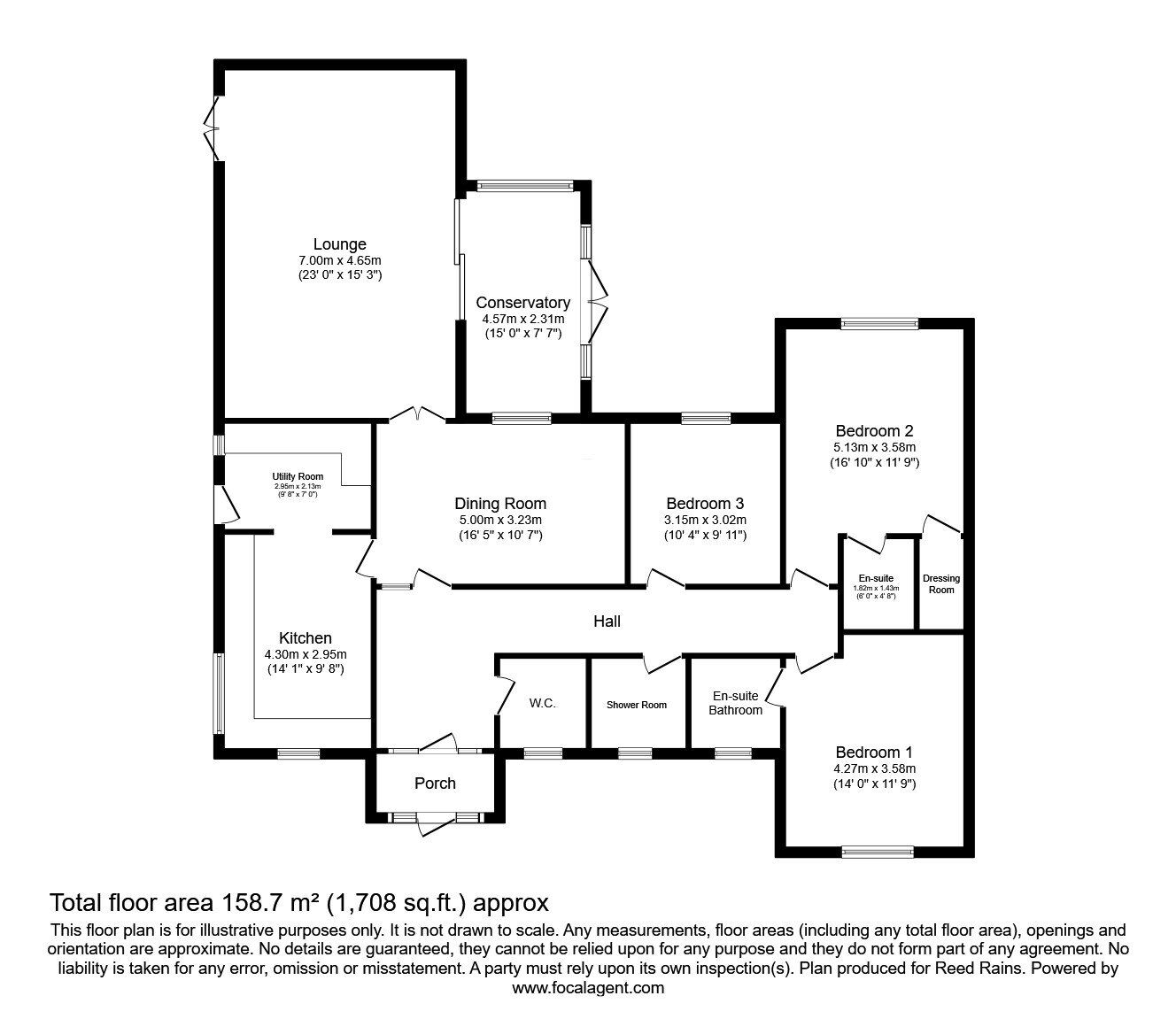 Floorplan of 3 bedroom Detached Bungalow for sale, Oban Terrace, Tingley, West Yorkshire, WF3